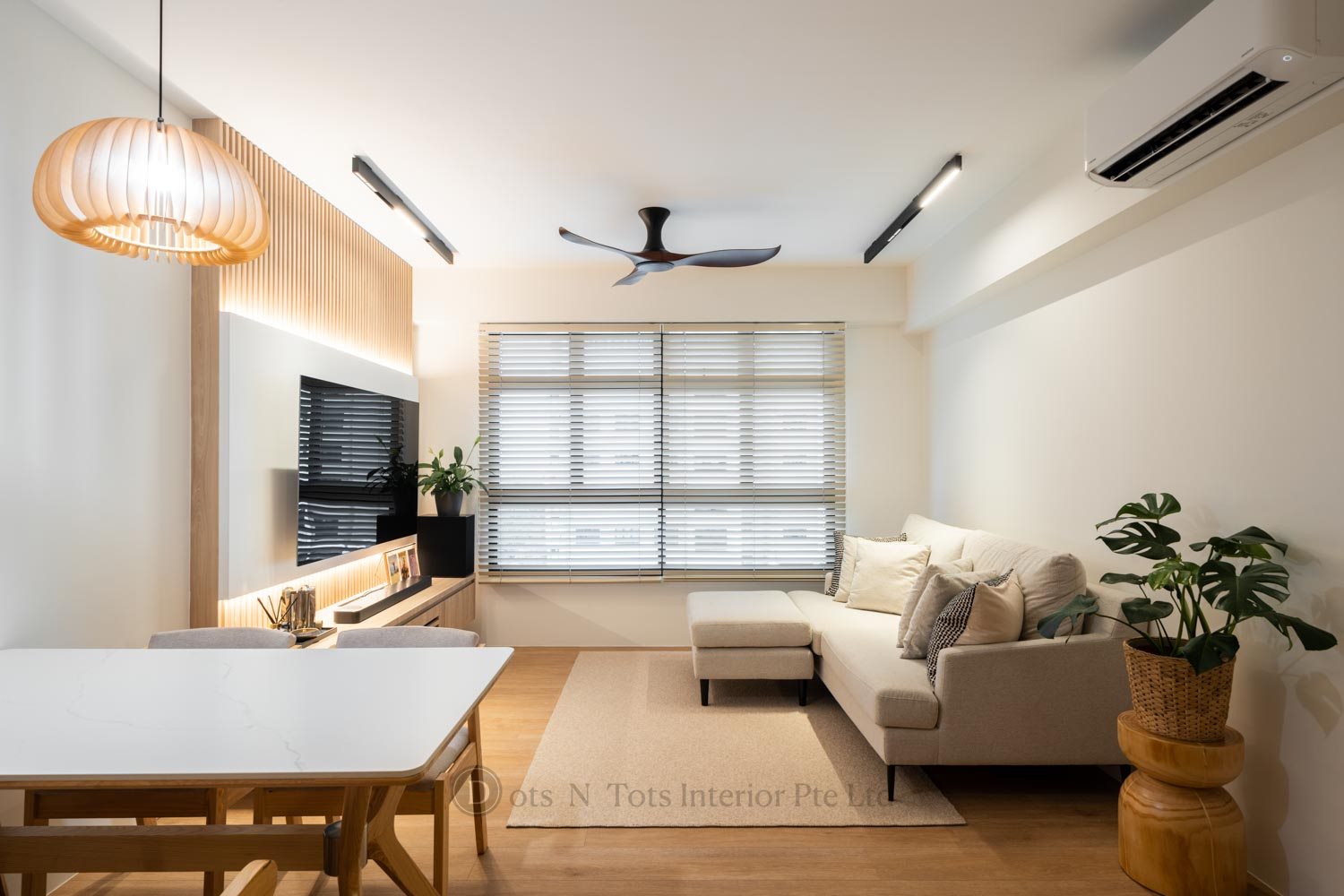 Contemporary, Minimalist, Modern Design - Living Room - HDB 4 Room - Design by Dots n Tots Interior Pte Ltd