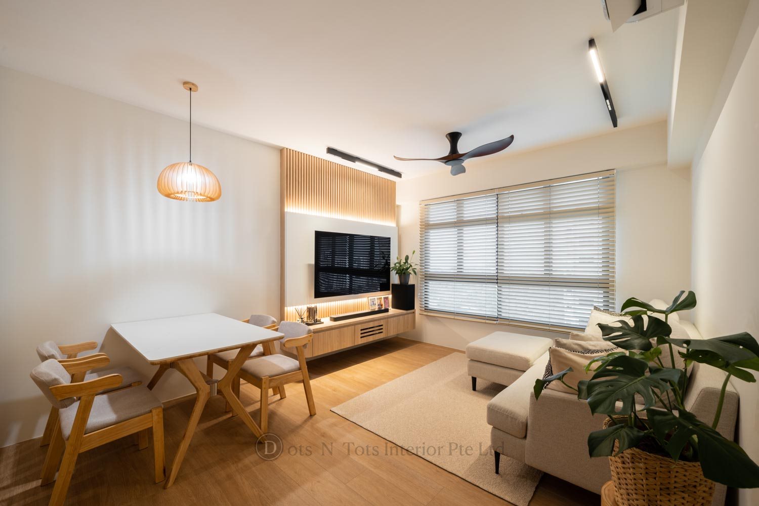 Contemporary, Minimalist, Modern Design - Living Room - HDB 4 Room - Design by Dots n Tots Interior Pte Ltd