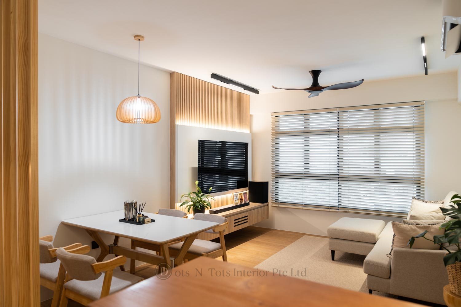 Contemporary, Minimalist, Modern Design - Living Room - HDB 4 Room - Design by Dots n Tots Interior Pte Ltd