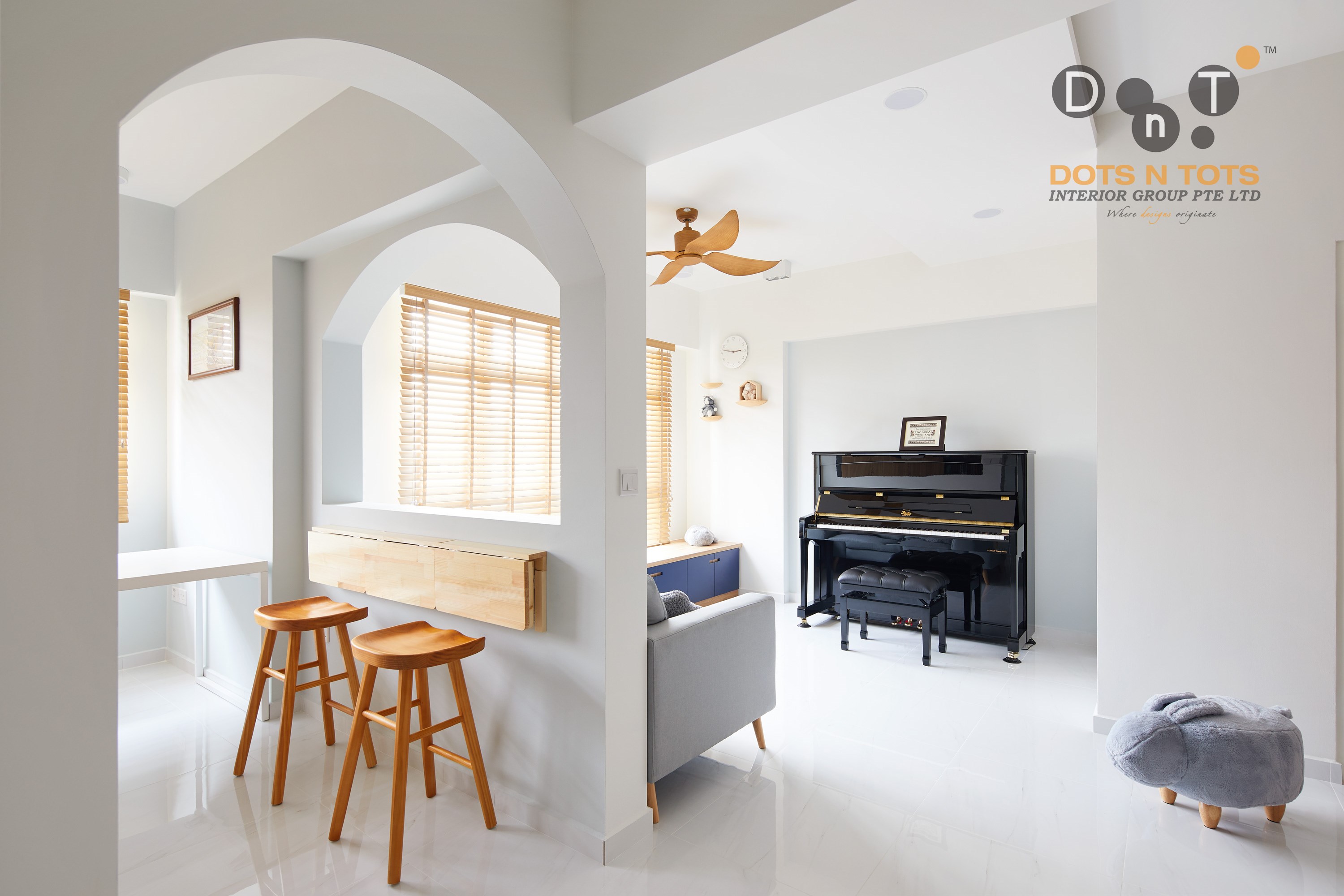 Scandinavian Design - Living Room - HDB 4 Room - Design by Dots n Tots Interior Pte Ltd