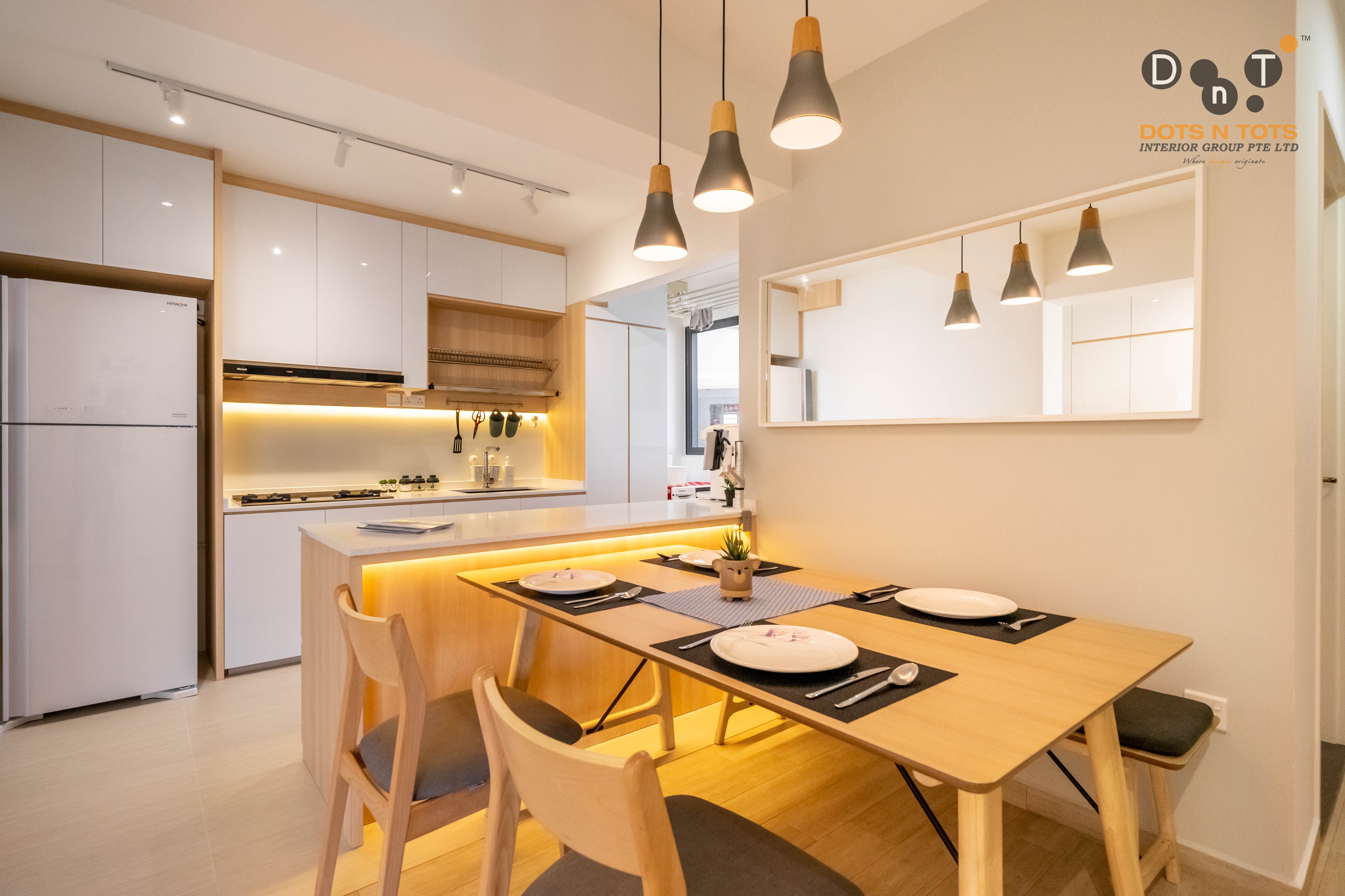 Scandinavian Design - Dining Room - HDB 4 Room - Design by Dots n Tots Interior Pte Ltd