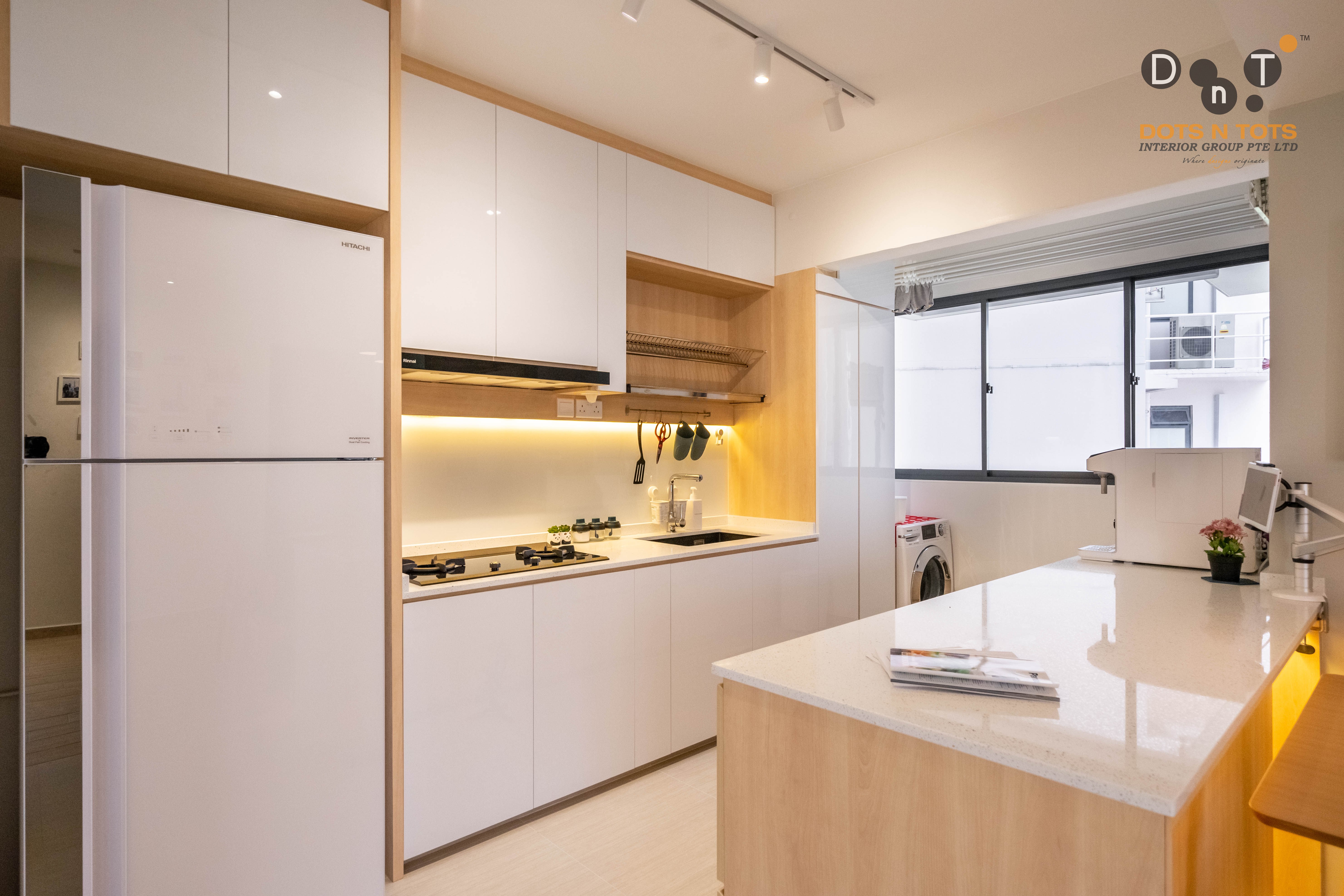 Scandinavian Design - Kitchen - HDB 4 Room - Design by Dots n Tots Interior Pte Ltd