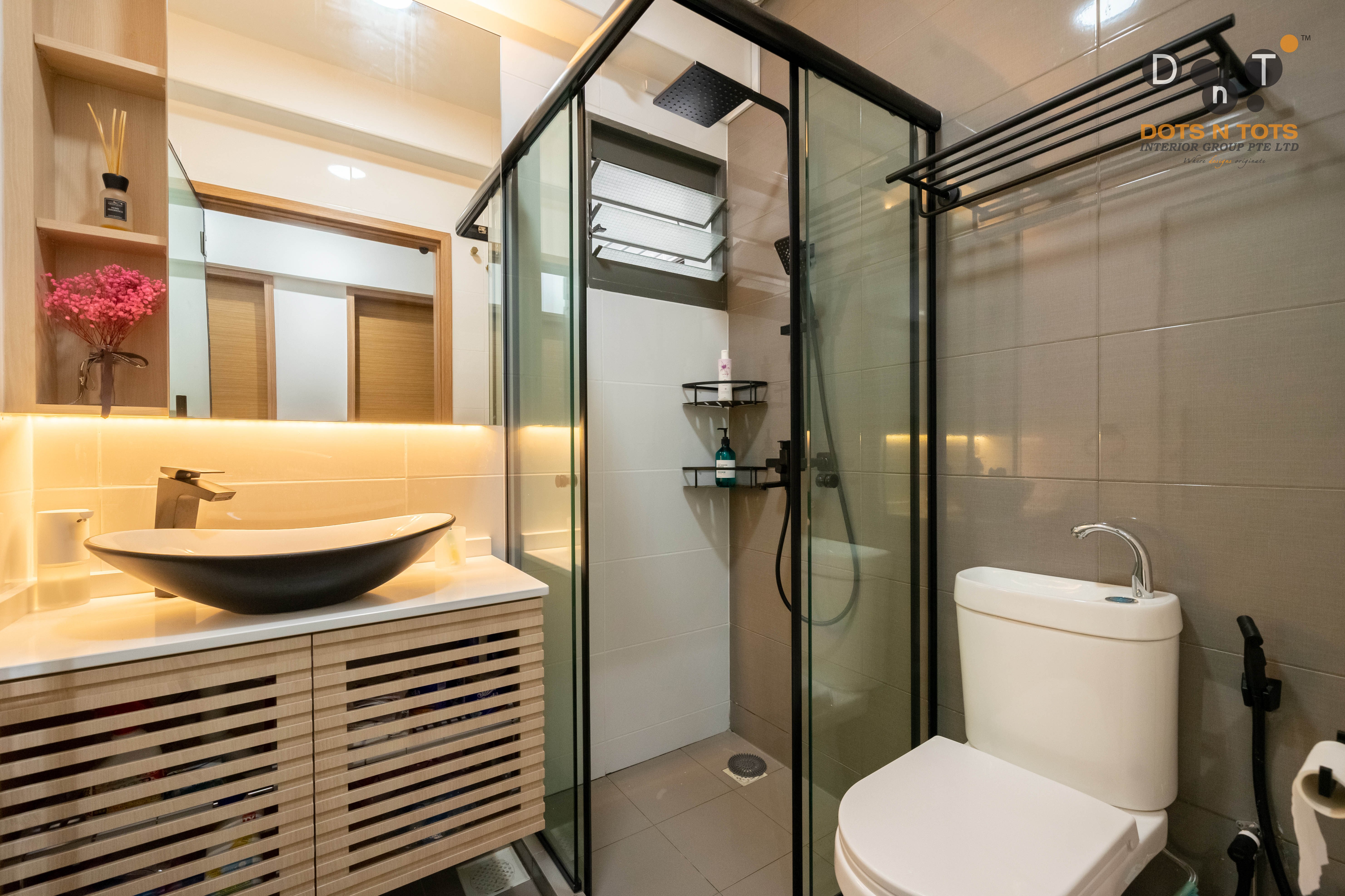 Scandinavian Design - Bathroom - HDB 4 Room - Design by Dots n Tots Interior Pte Ltd