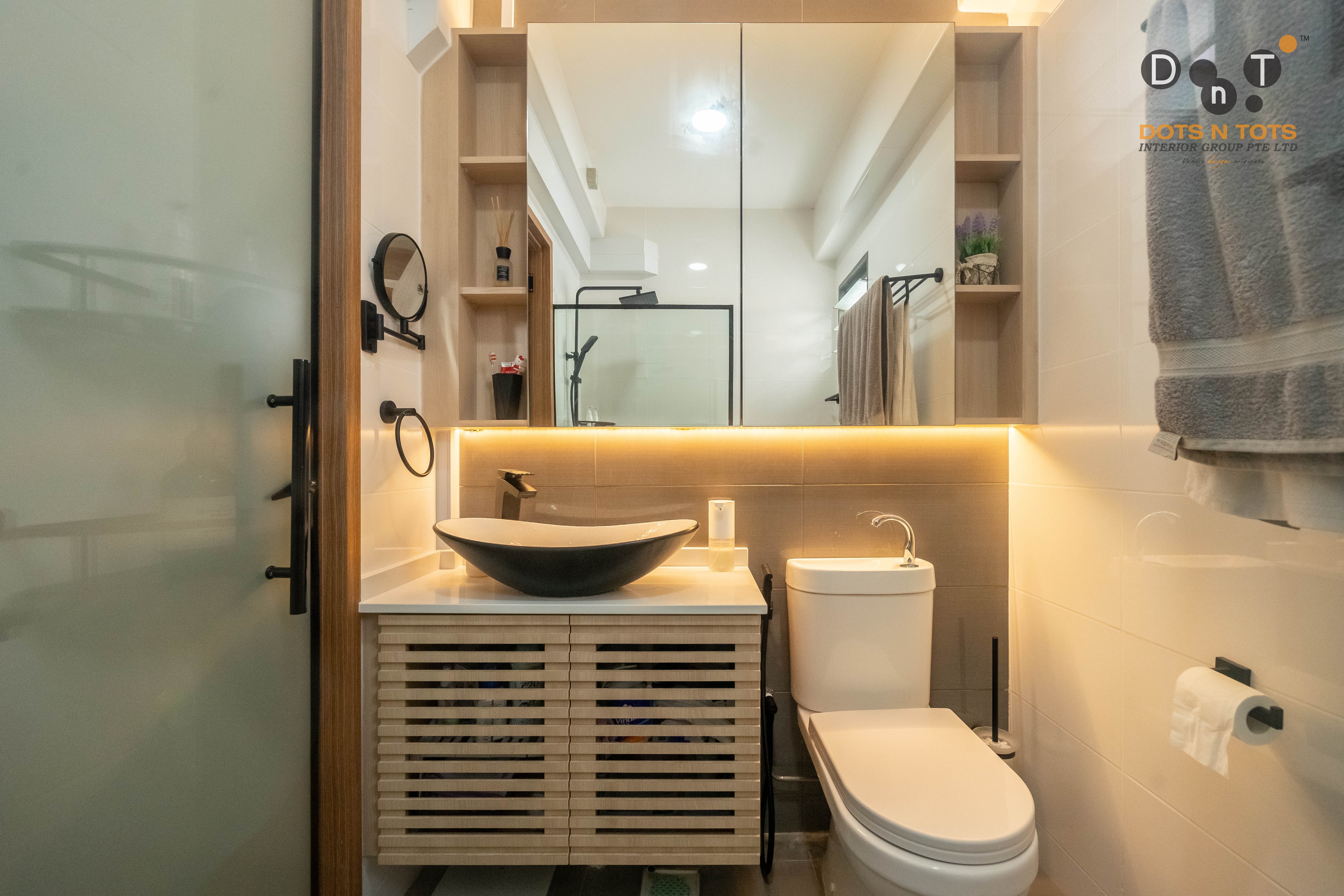 Scandinavian Design - Bathroom - HDB 4 Room - Design by Dots n Tots Interior Pte Ltd