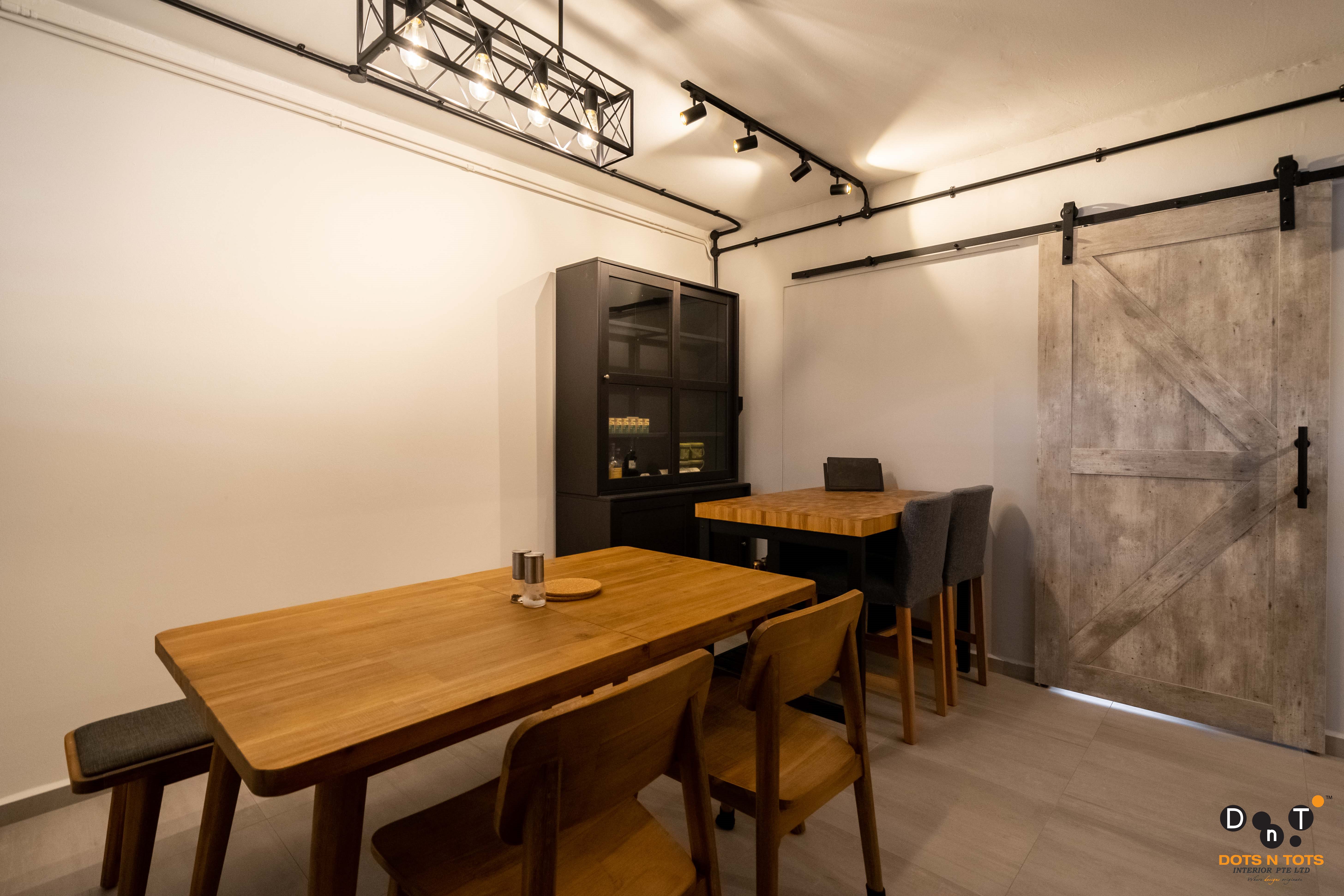 Eclectic, Industrial Design - Dining Room - HDB 4 Room - Design by Dots n Tots Interior Pte Ltd