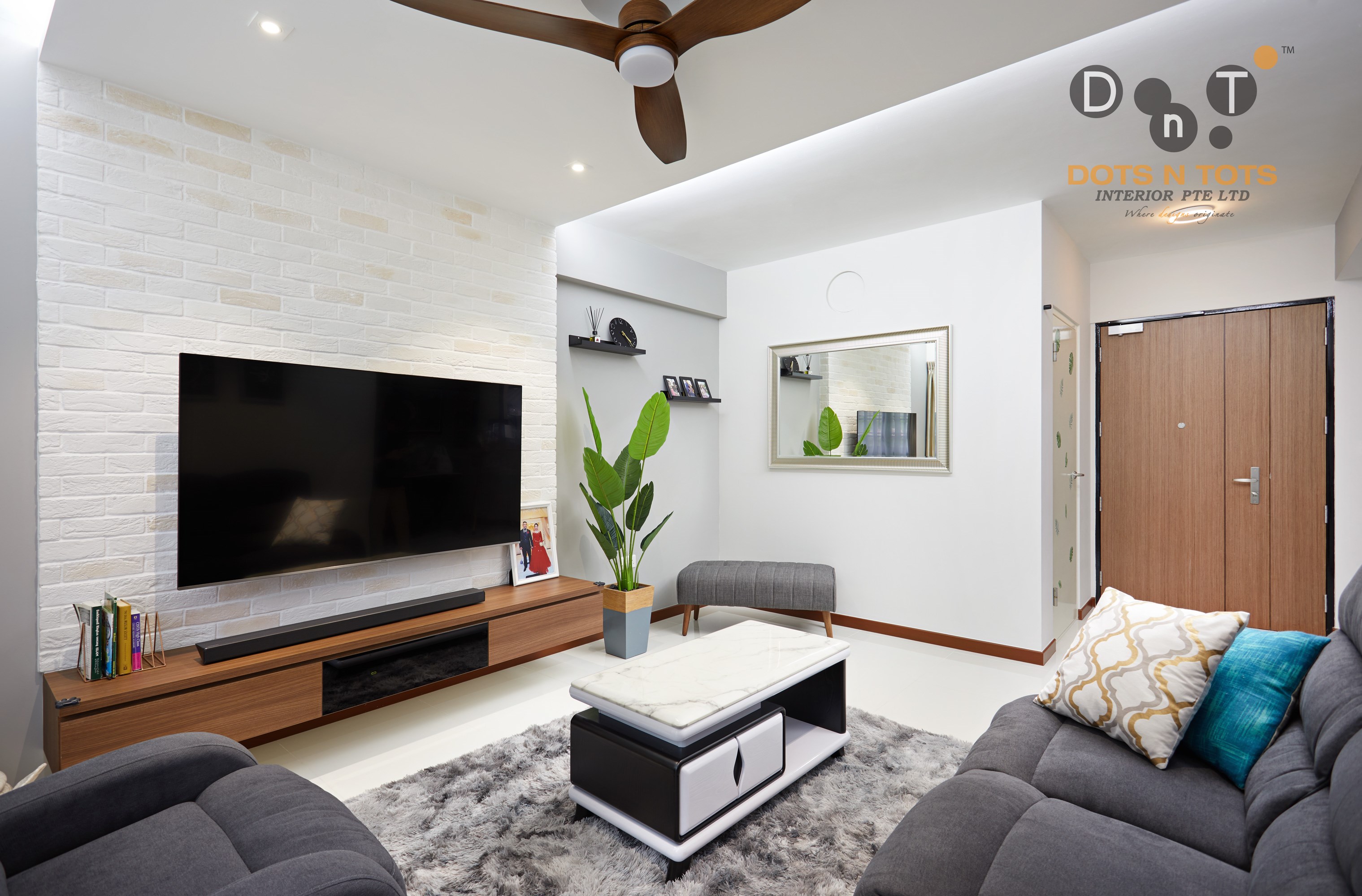 Scandinavian Design - Living Room - HDB 4 Room - Design by Dots n Tots Interior Pte Ltd