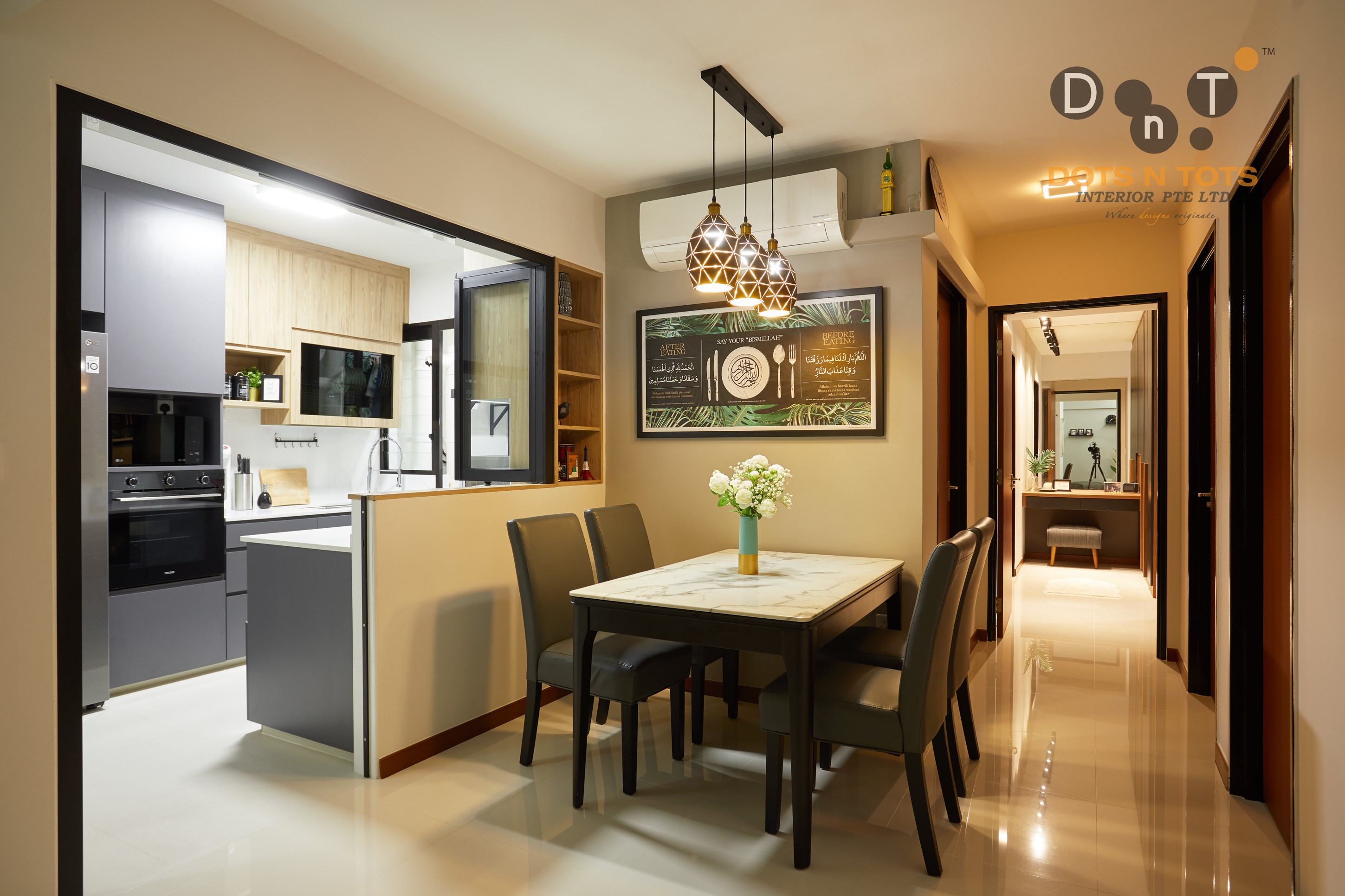 Scandinavian Design - Dining Room - HDB 4 Room - Design by Dots n Tots Interior Pte Ltd