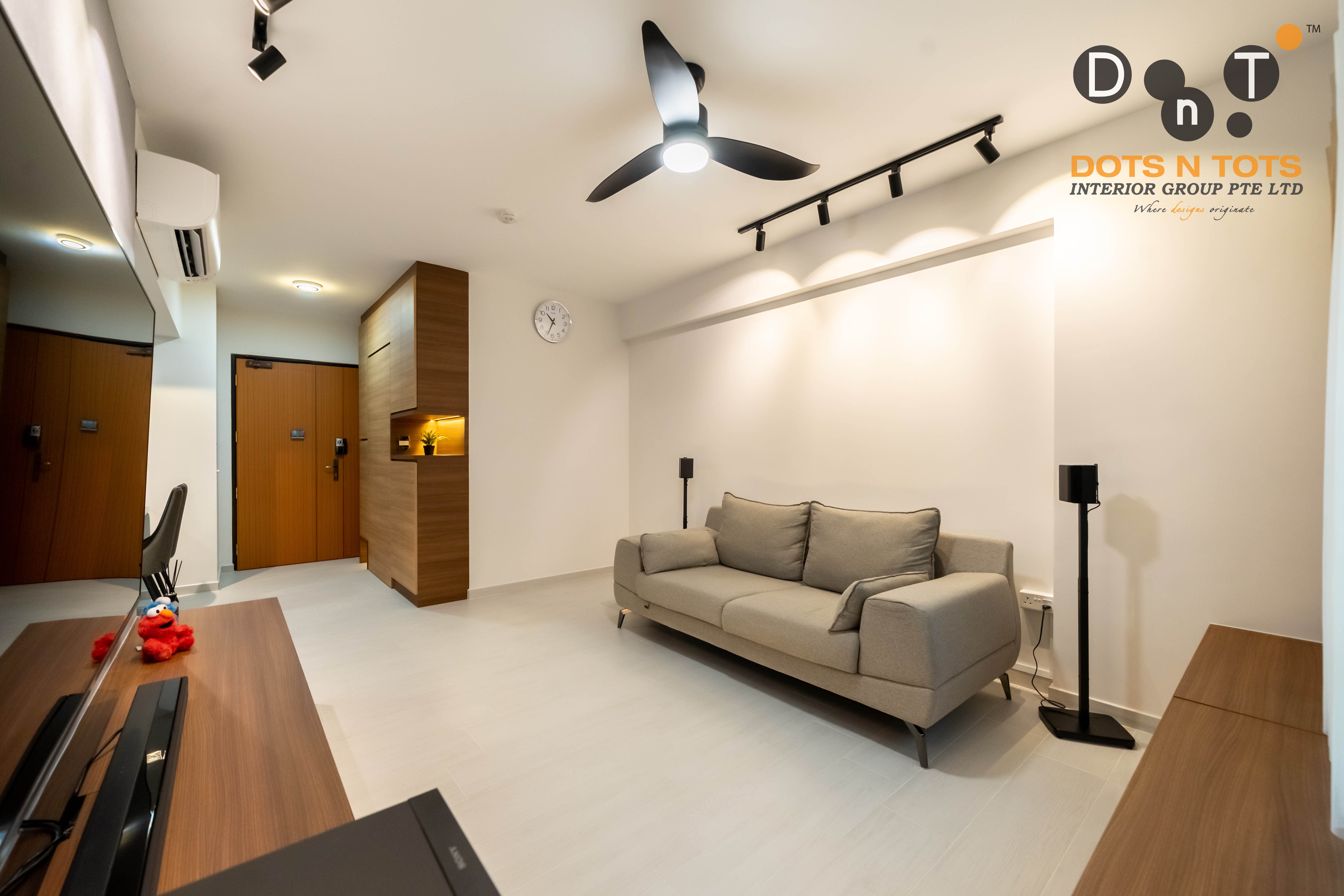 Contemporary Design - Living Room - HDB 4 Room - Design by Dots n Tots Interior Pte Ltd