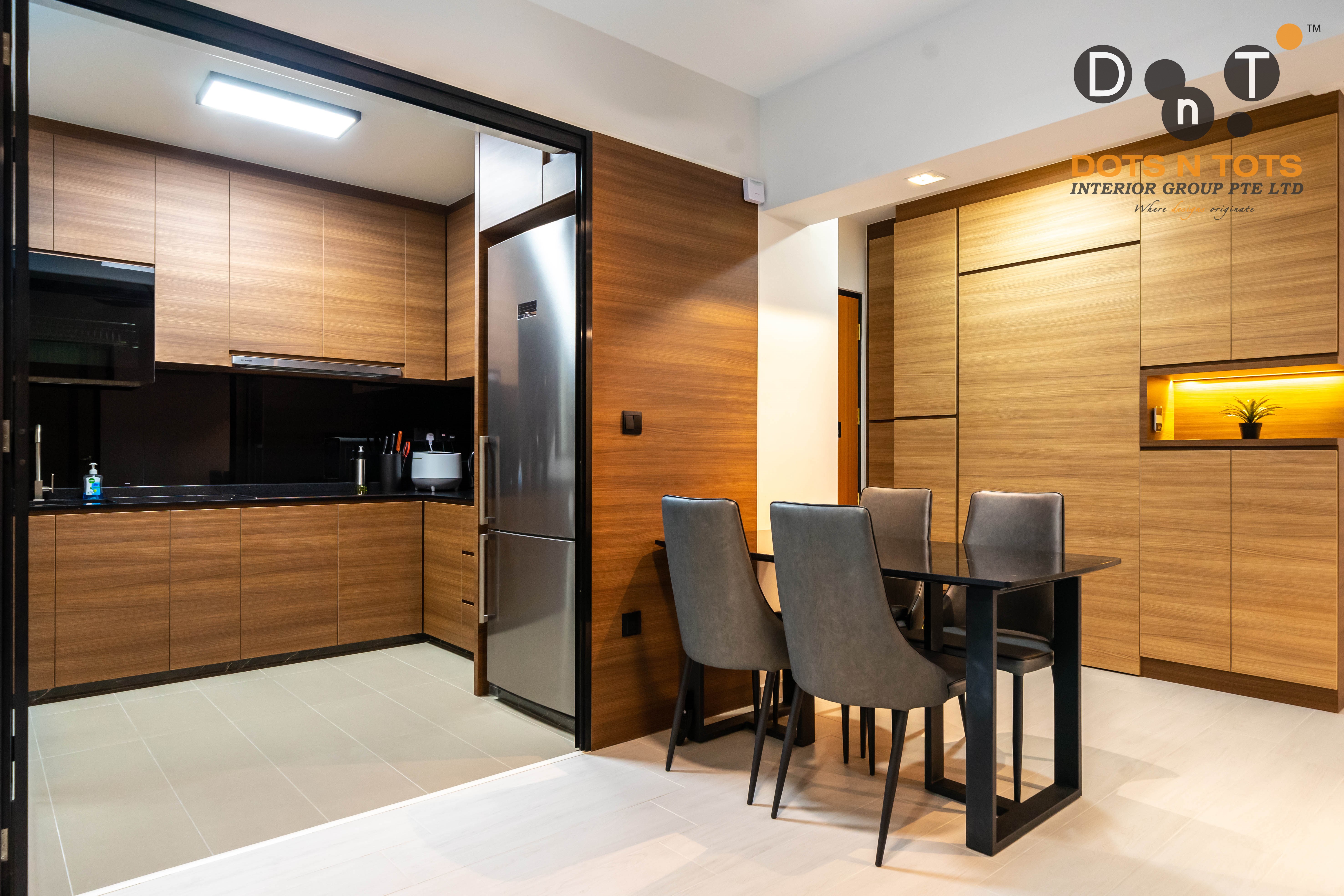 Contemporary Design - Dining Room - HDB 4 Room - Design by Dots n Tots Interior Pte Ltd