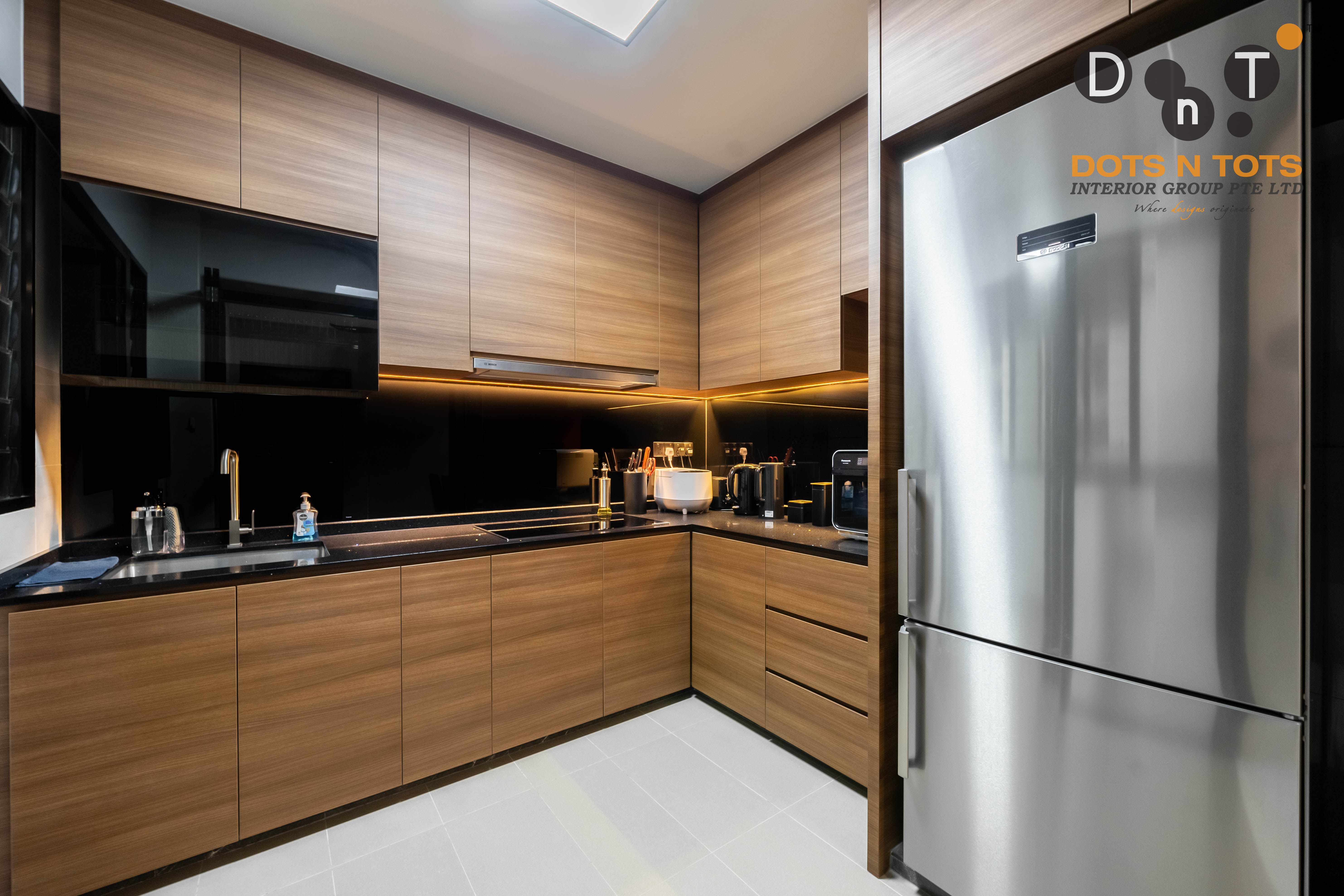 Contemporary Design - Kitchen - HDB 4 Room - Design by Dots n Tots Interior Pte Ltd