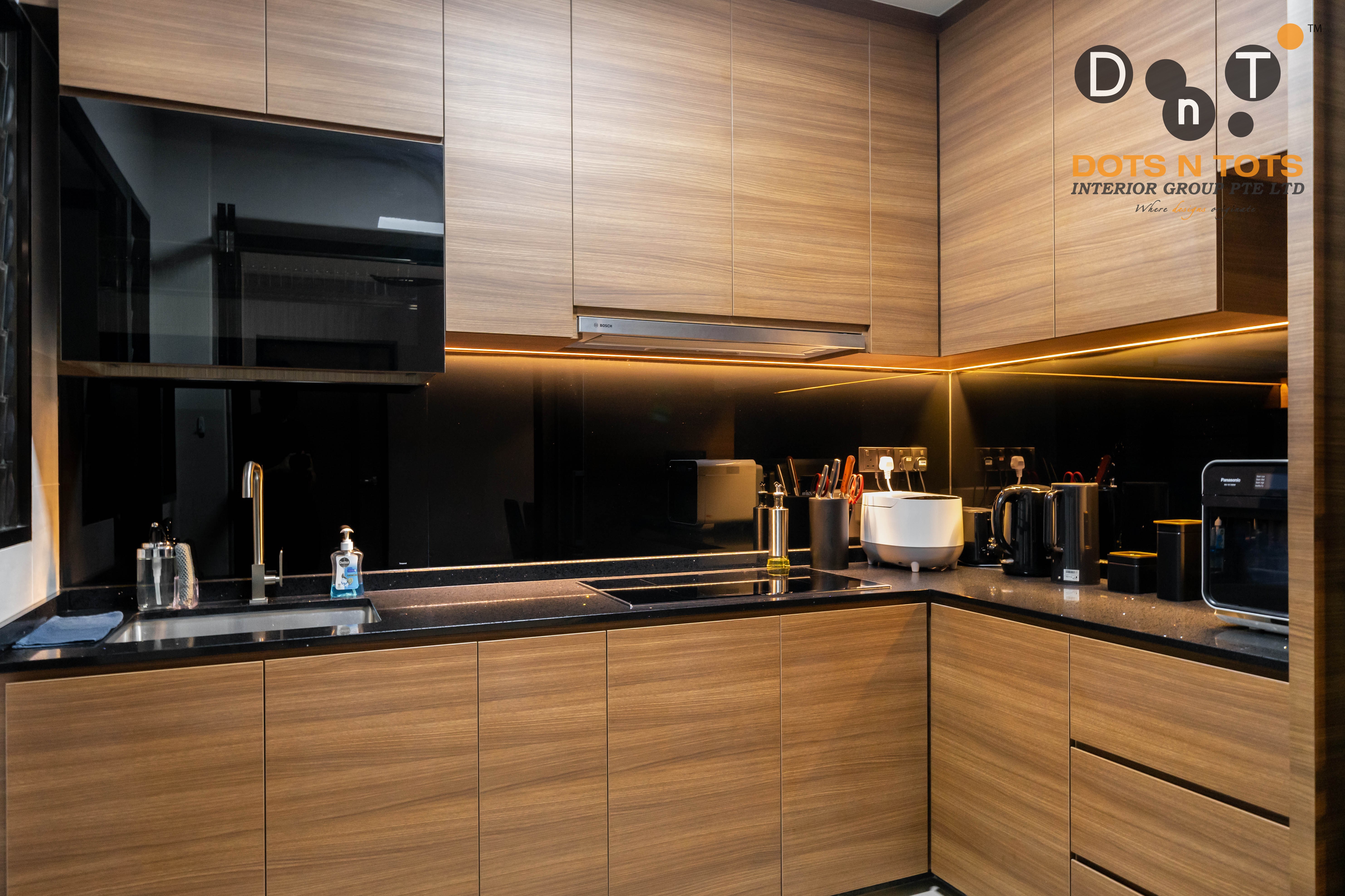 Contemporary Design - Kitchen - HDB 4 Room - Design by Dots n Tots Interior Pte Ltd