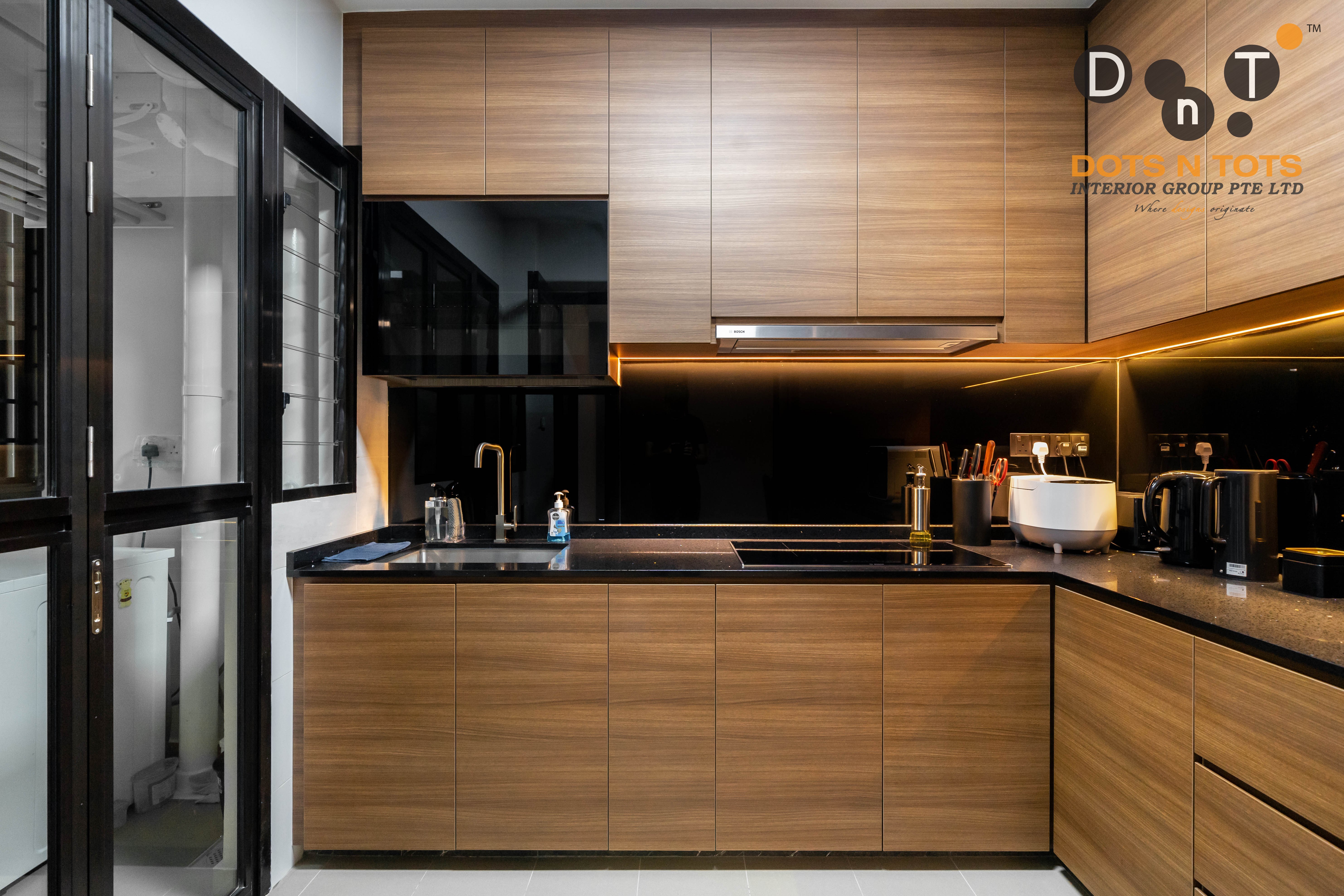 Contemporary Design - Kitchen - HDB 4 Room - Design by Dots n Tots Interior Pte Ltd