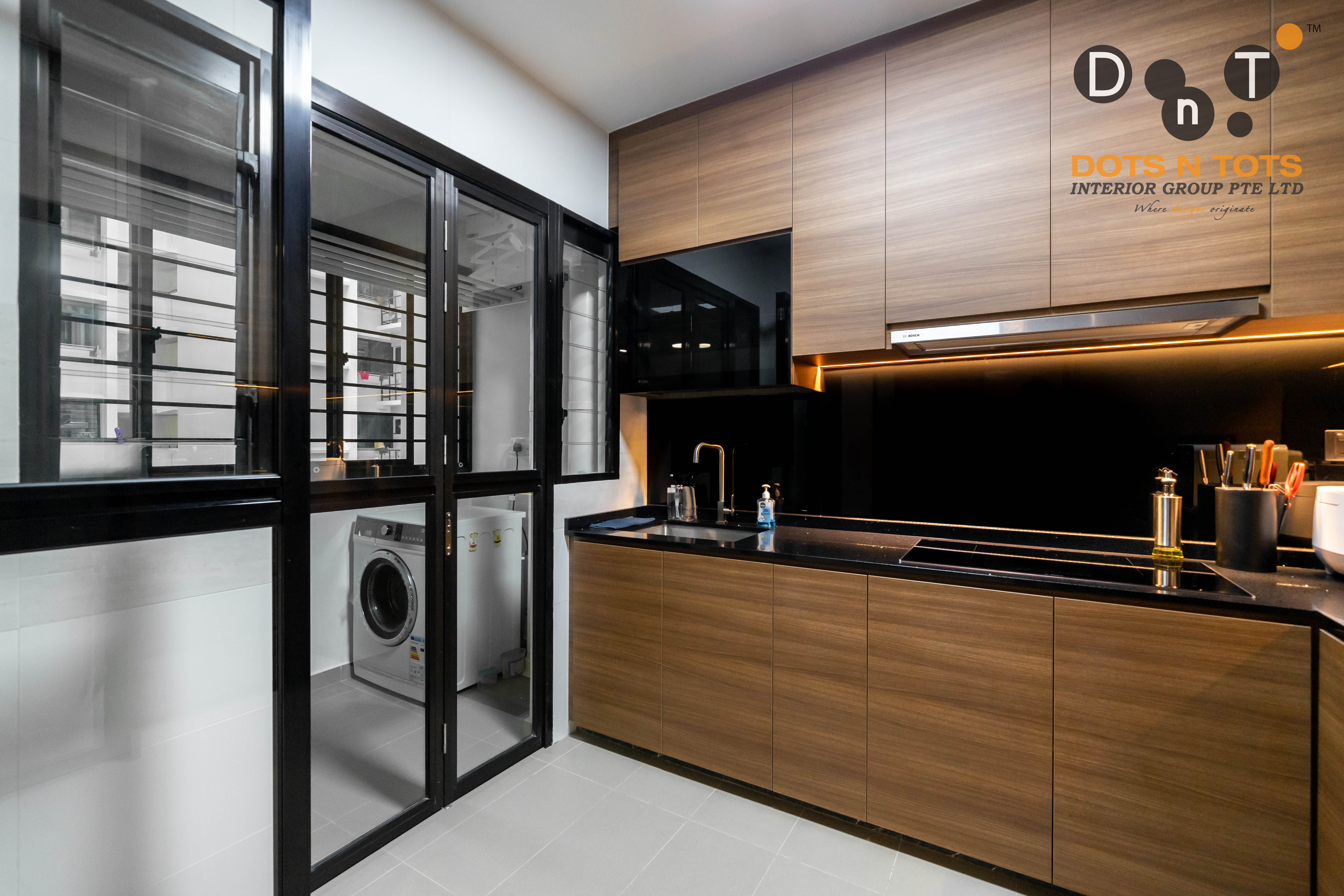 Contemporary Design - Kitchen - HDB 4 Room - Design by Dots n Tots Interior Pte Ltd