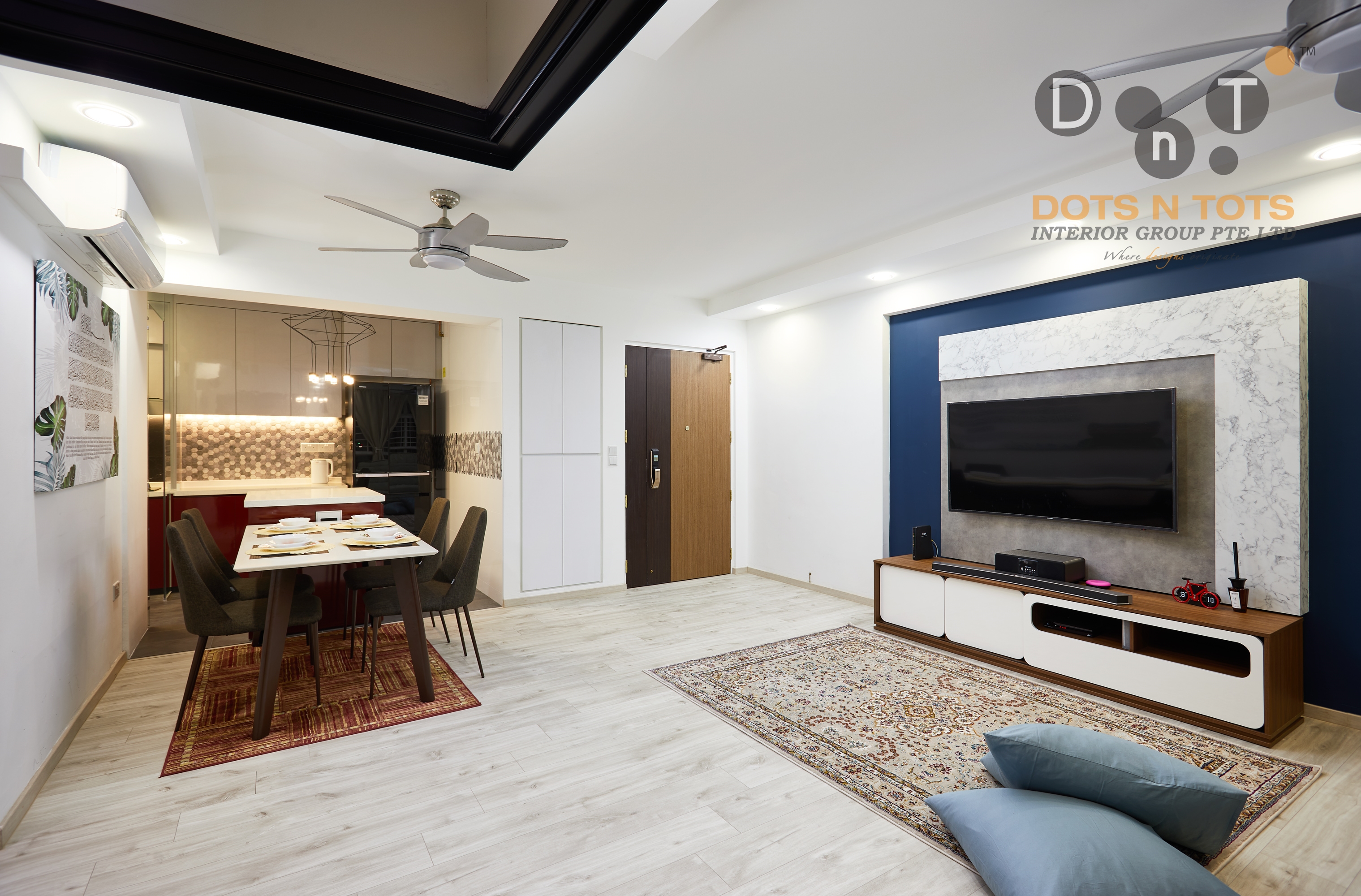  Design - Living Room - HDB 4 Room - Design by Dots n Tots Interior Pte Ltd