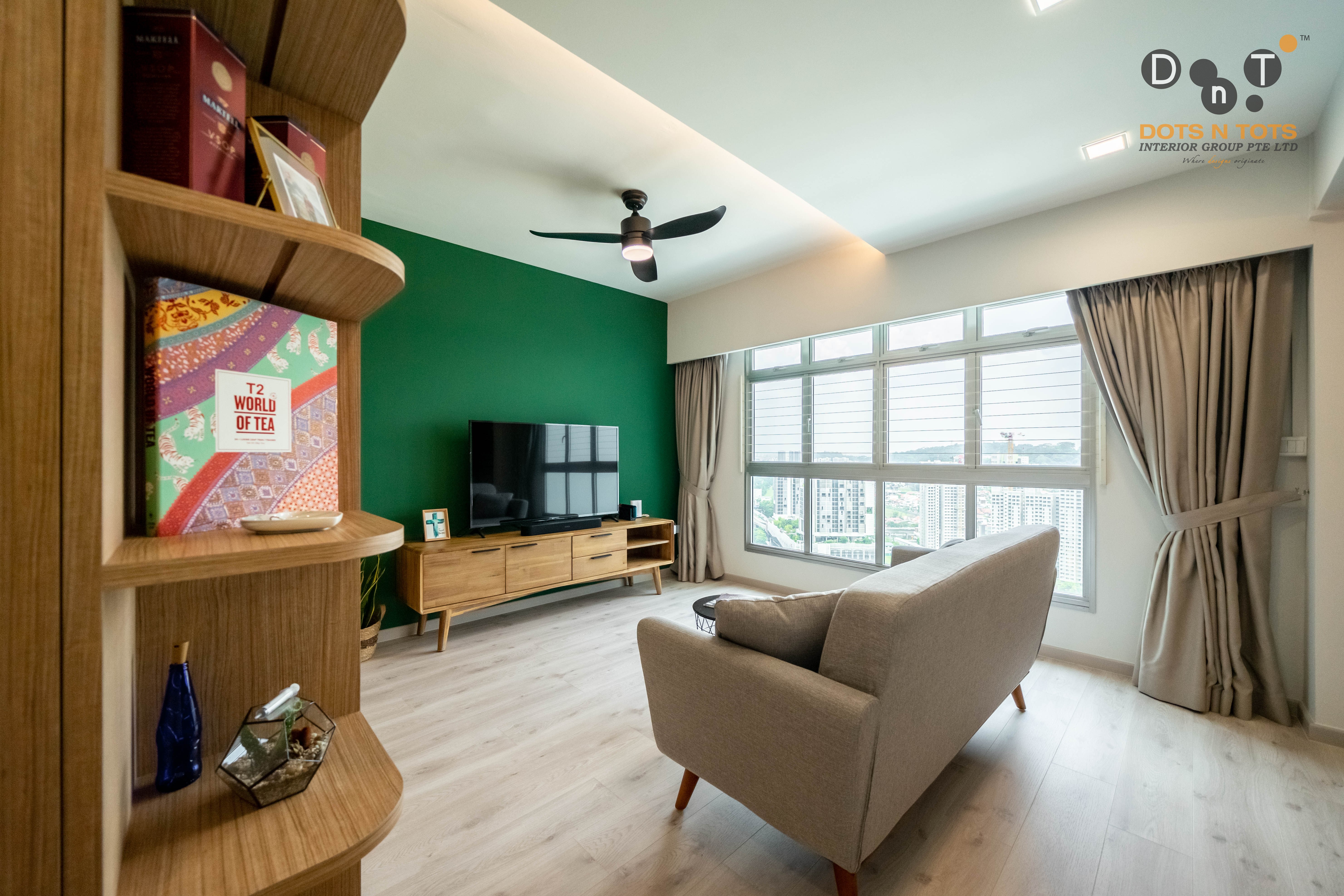 Scandinavian Design - Living Room - HDB 4 Room - Design by Dots n Tots Interior Pte Ltd