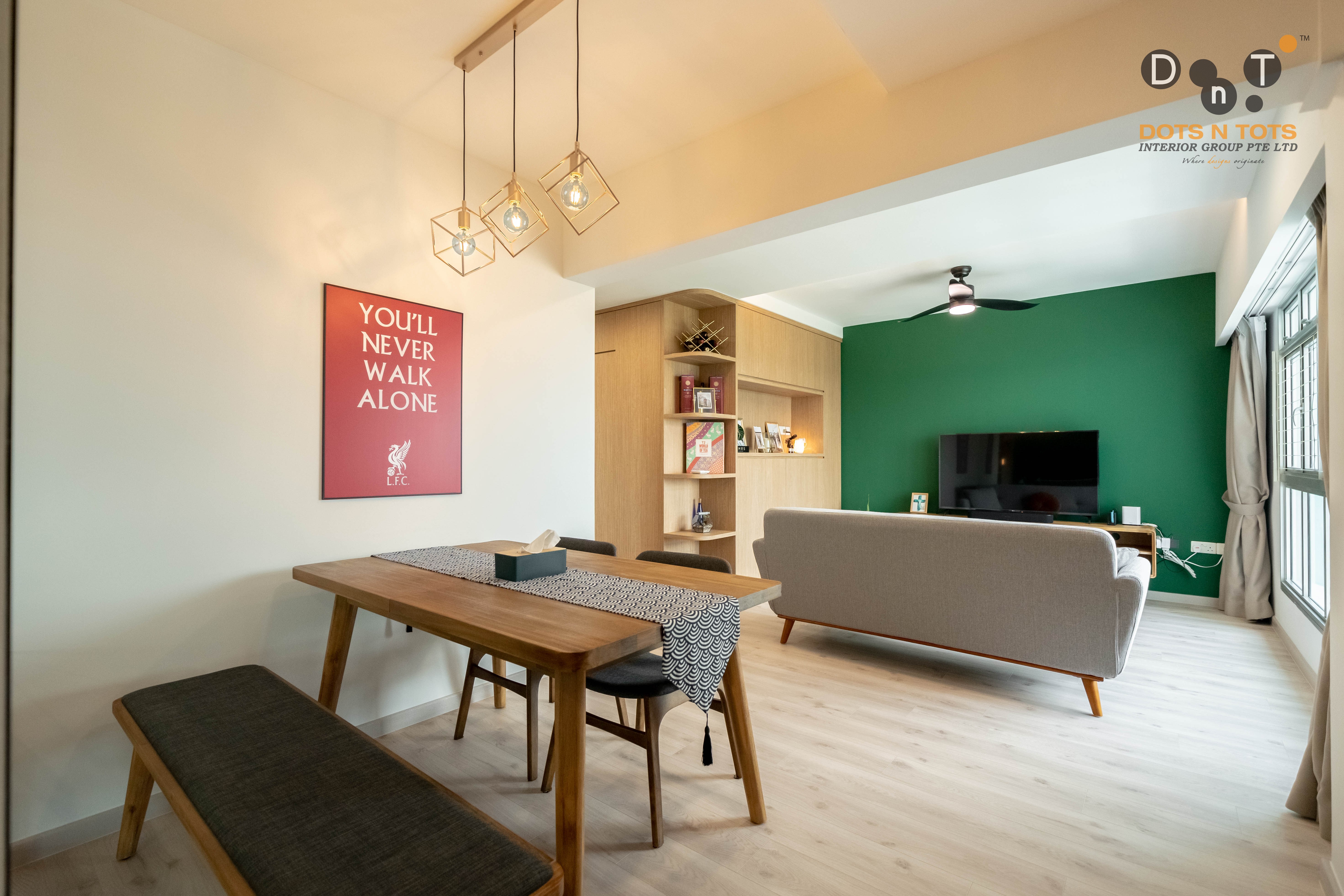 Scandinavian Design - Living Room - HDB 4 Room - Design by Dots n Tots Interior Pte Ltd