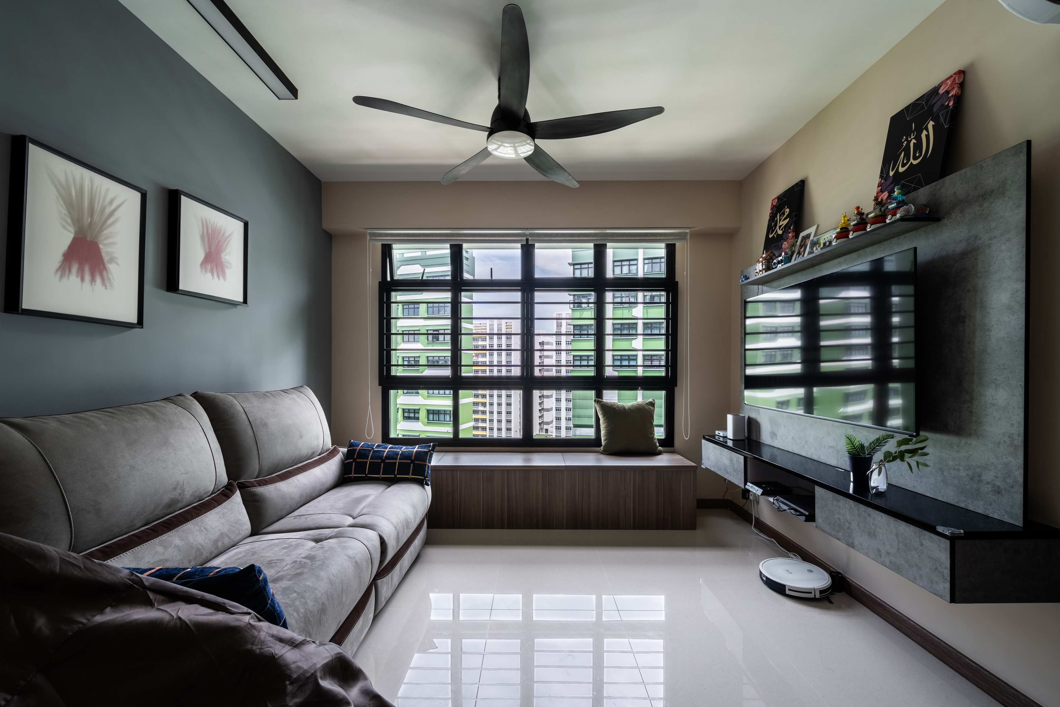 Contemporary Design - Living Room - HDB 4 Room - Design by Dots n Tots Interior Pte Ltd