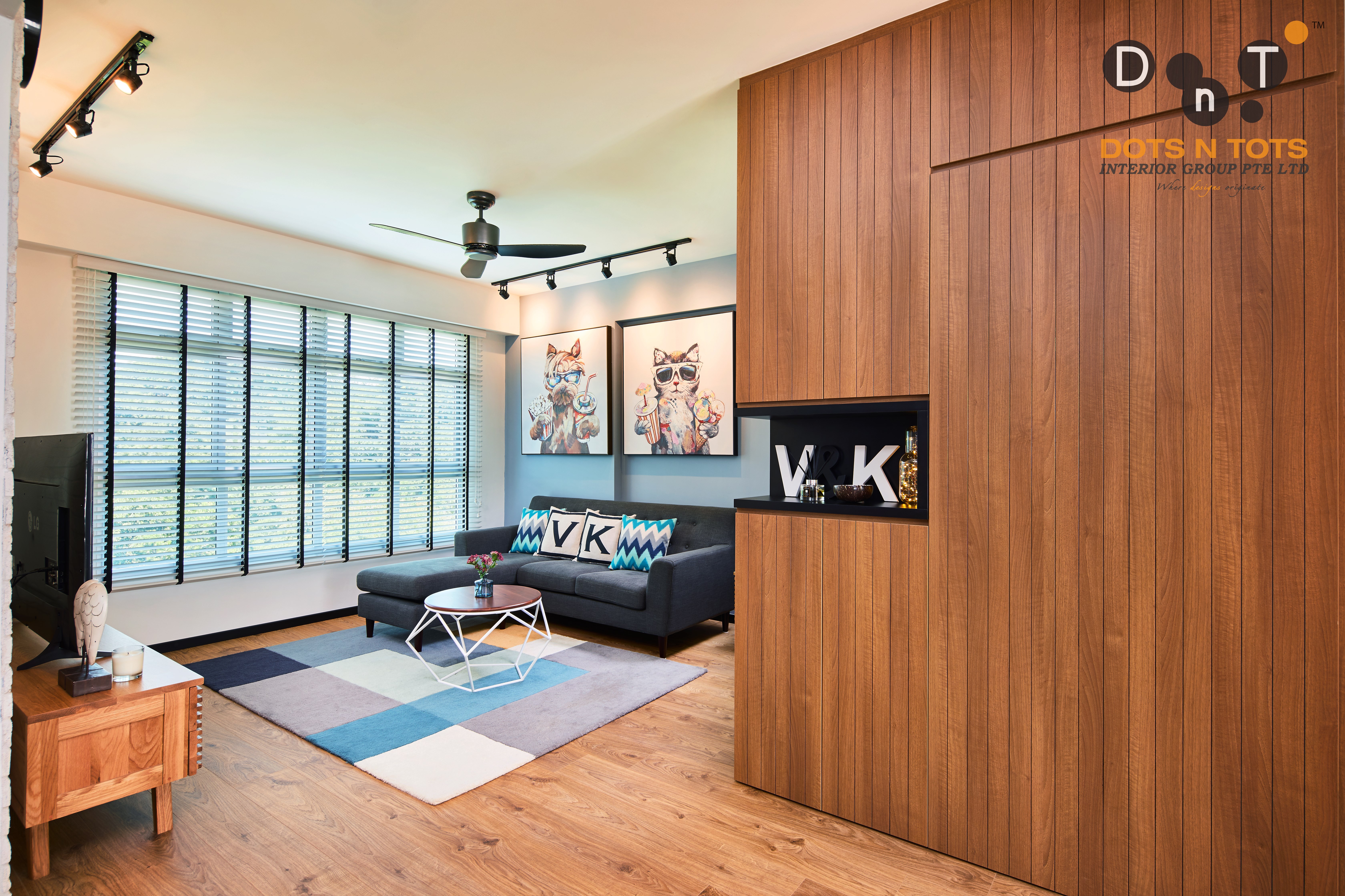 Modern Design - Living Room - HDB 4 Room - Design by Dots n Tots Interior Pte Ltd