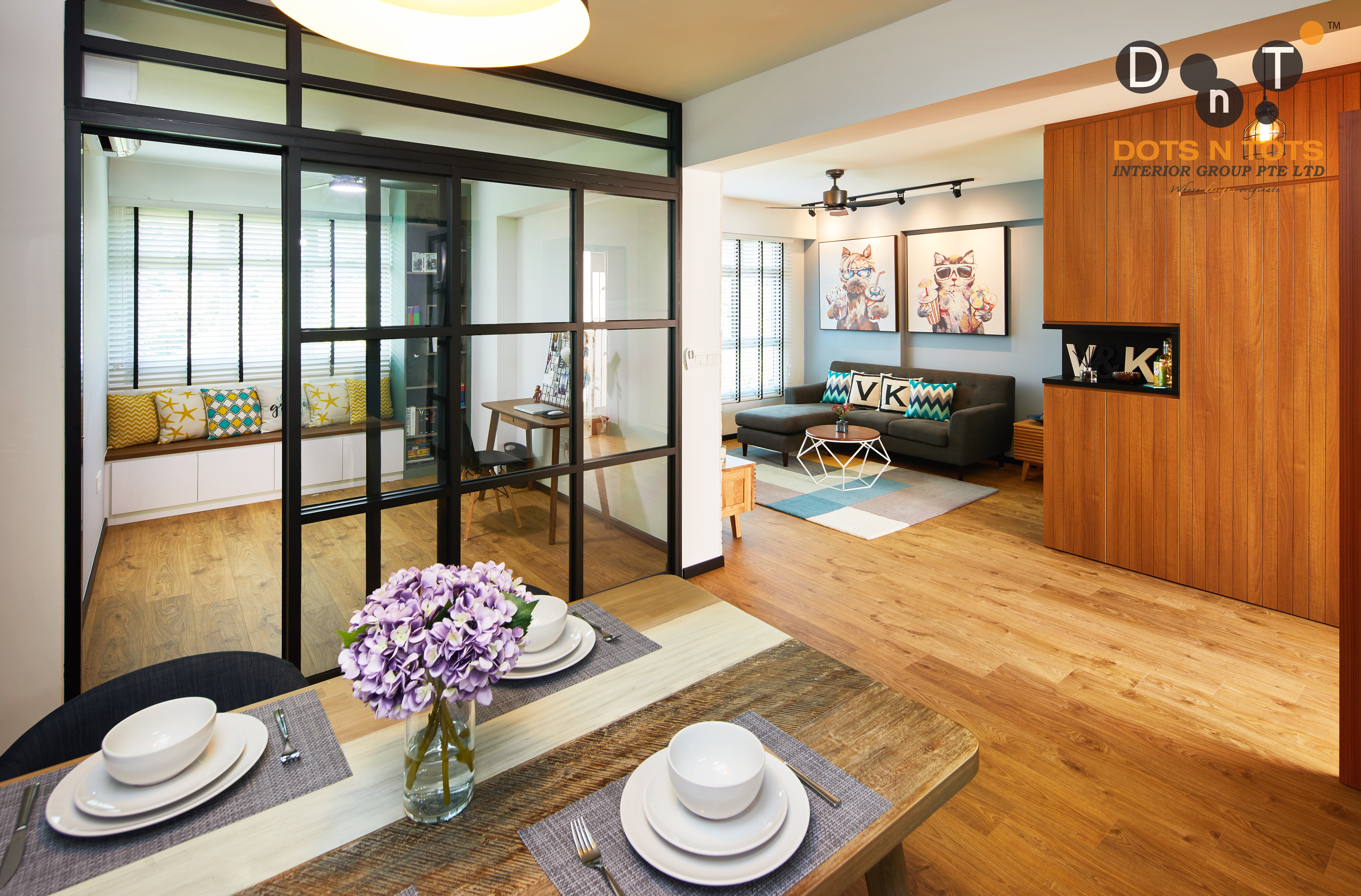 Modern Design - Dining Room - HDB 4 Room - Design by Dots n Tots Interior Pte Ltd