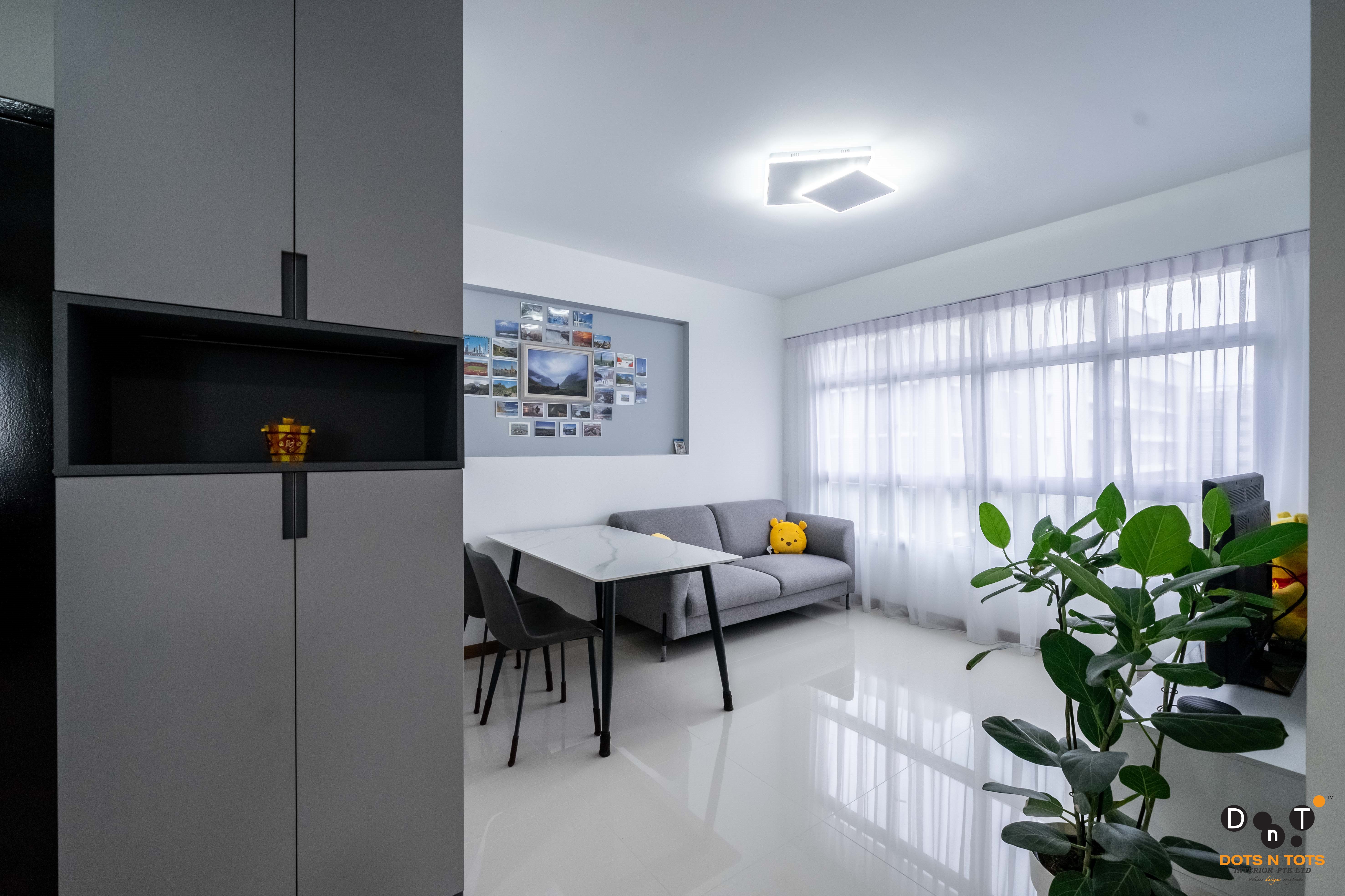 Contemporary, Modern Design - Living Room - HDB 4 Room - Design by Dots n Tots Interior Pte Ltd