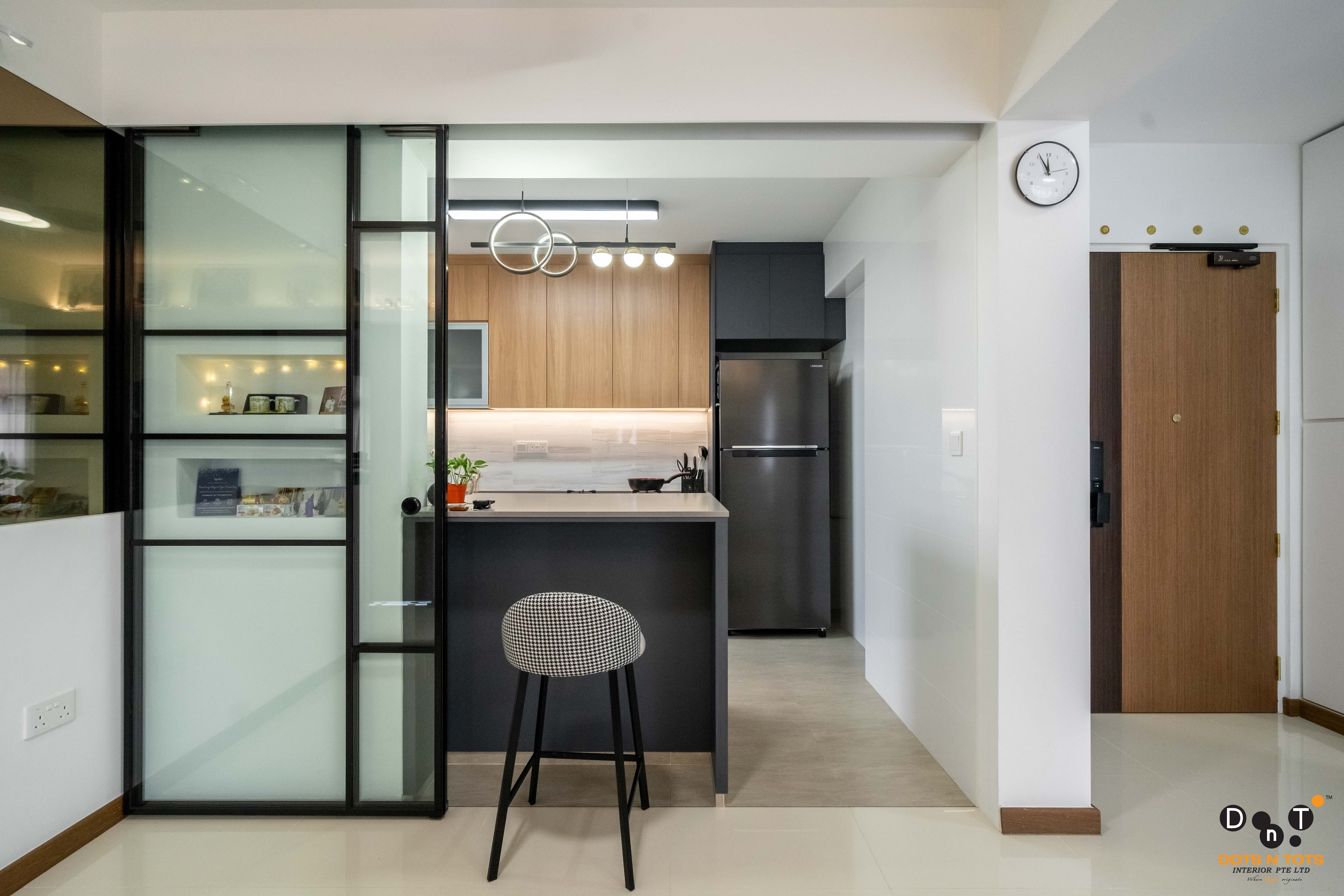 Contemporary, Modern Design - Kitchen - HDB 4 Room - Design by Dots n Tots Interior Pte Ltd