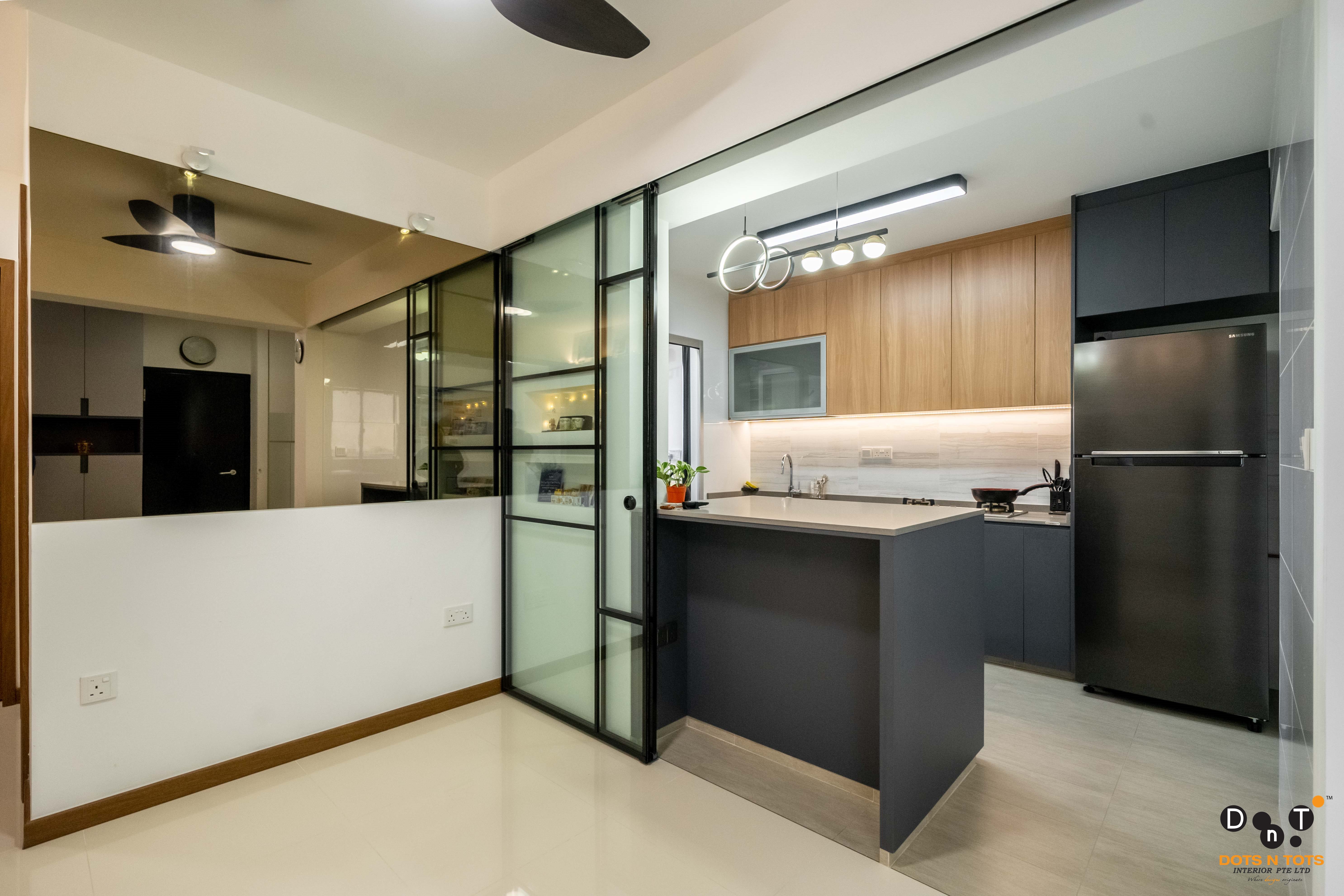 Contemporary, Modern Design - Kitchen - HDB 4 Room - Design by Dots n Tots Interior Pte Ltd
