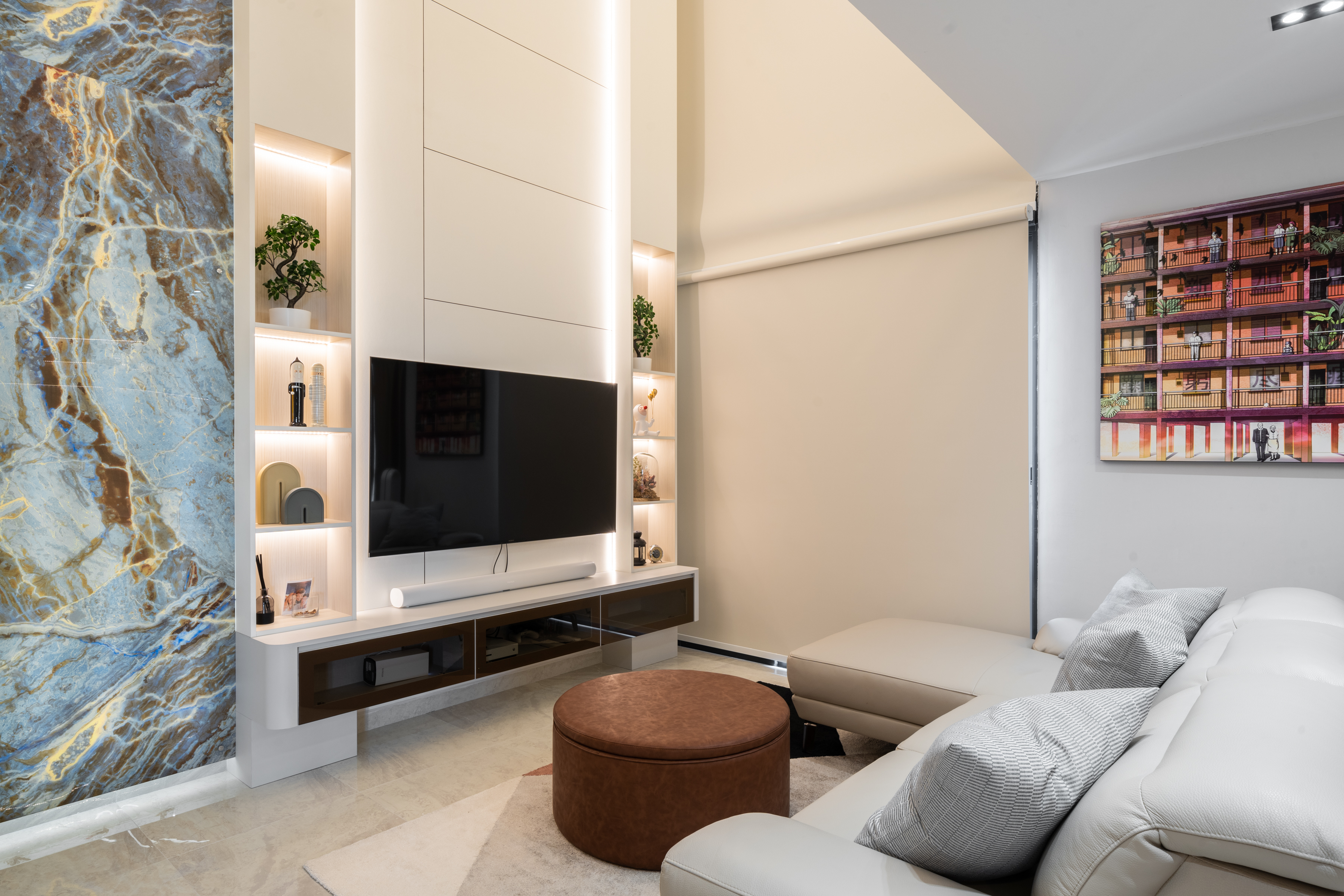 Contemporary Design - Living Room - HDB 4 Room - Design by Dots n Tots Interior Pte Ltd