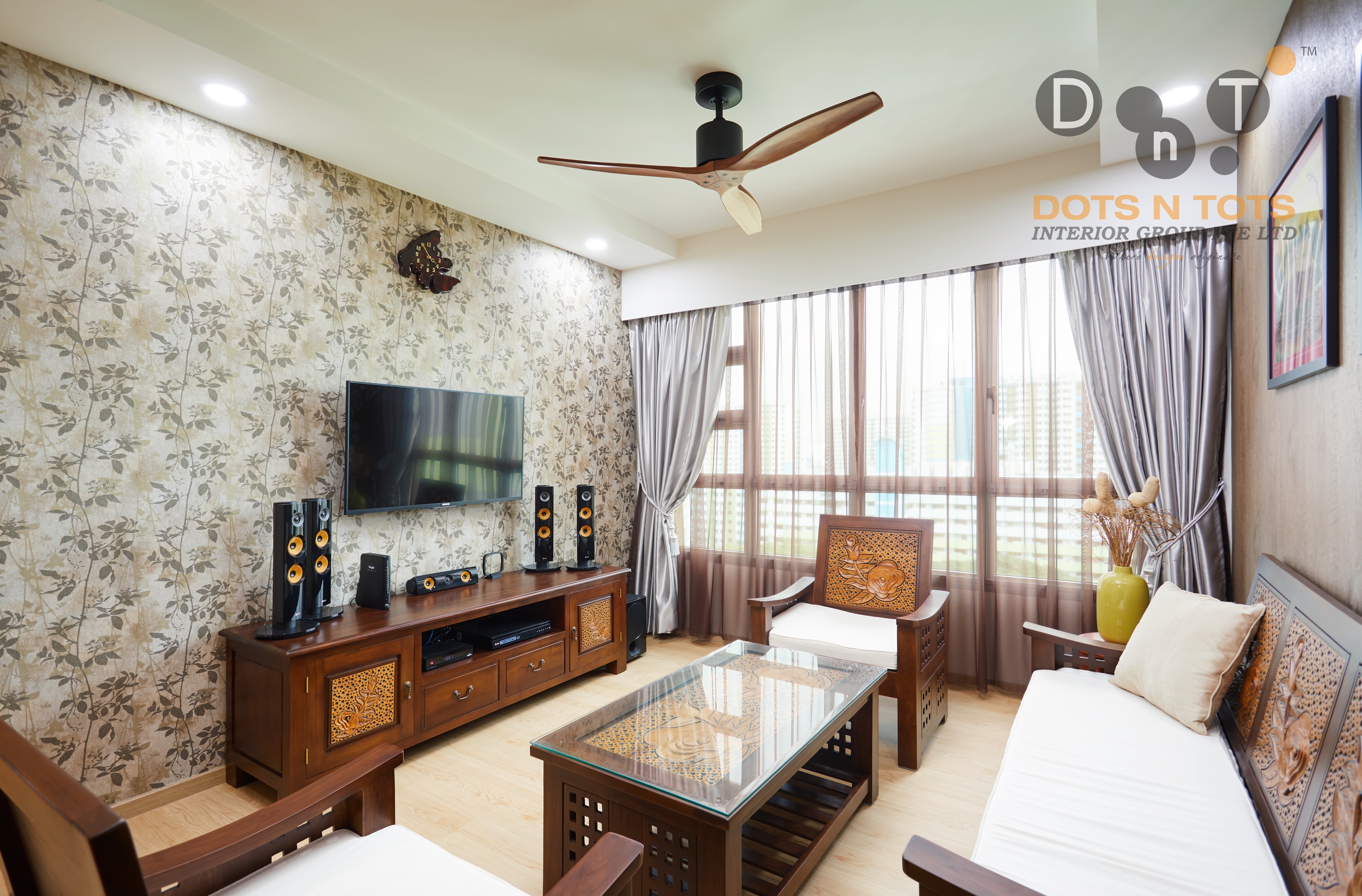 Modern Design - Living Room - HDB 5 Room - Design by Dots n Tots Interior Pte Ltd