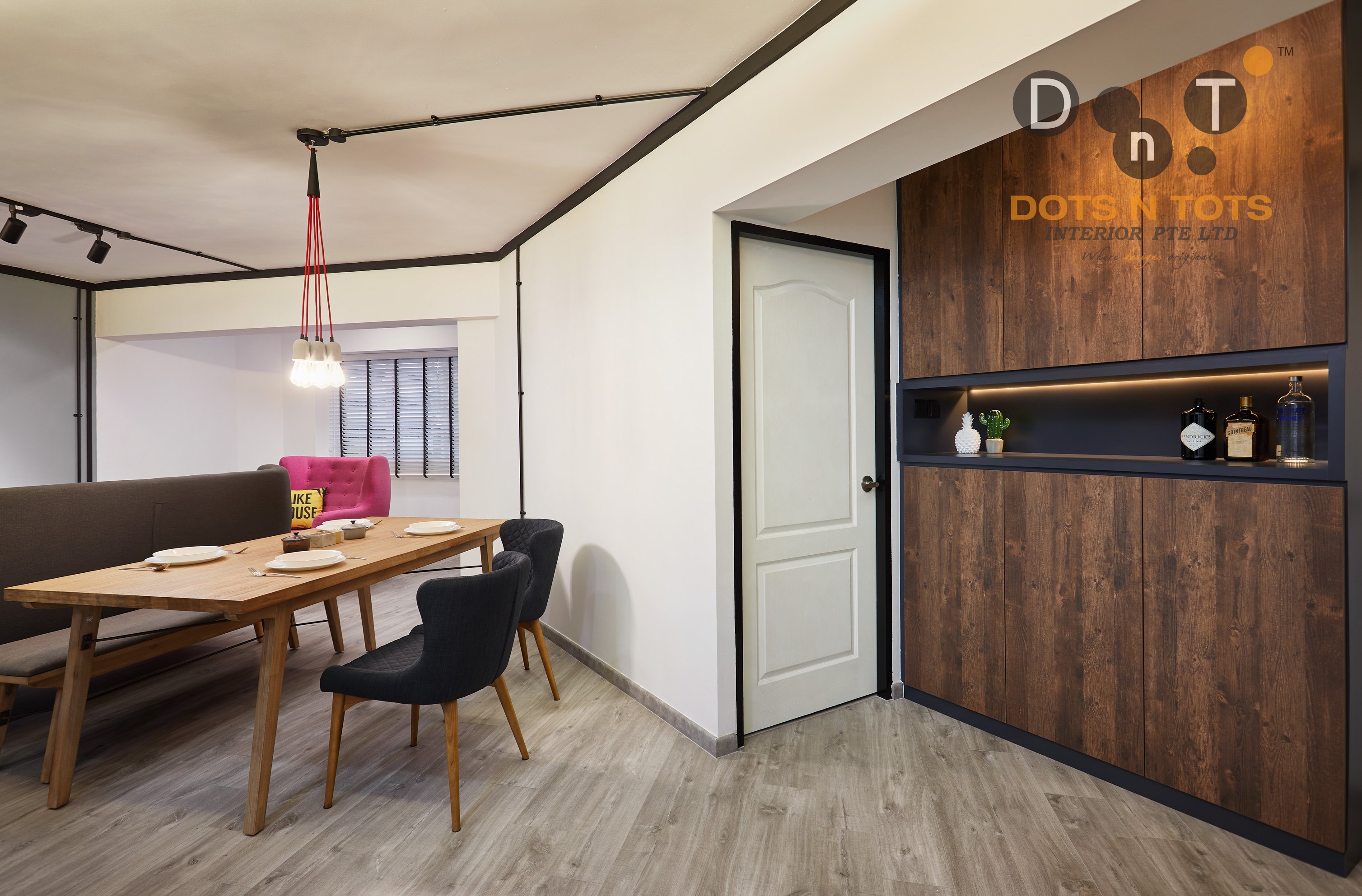 Contemporary, Minimalist Design - Dining Room - HDB 5 Room - Design by Dots n Tots Interior Pte Ltd