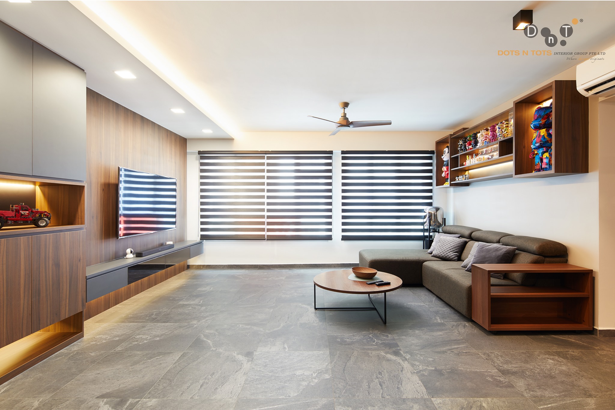 Contemporary, Modern Design - Living Room - HDB 5 Room - Design by Dots n Tots Interior Pte Ltd