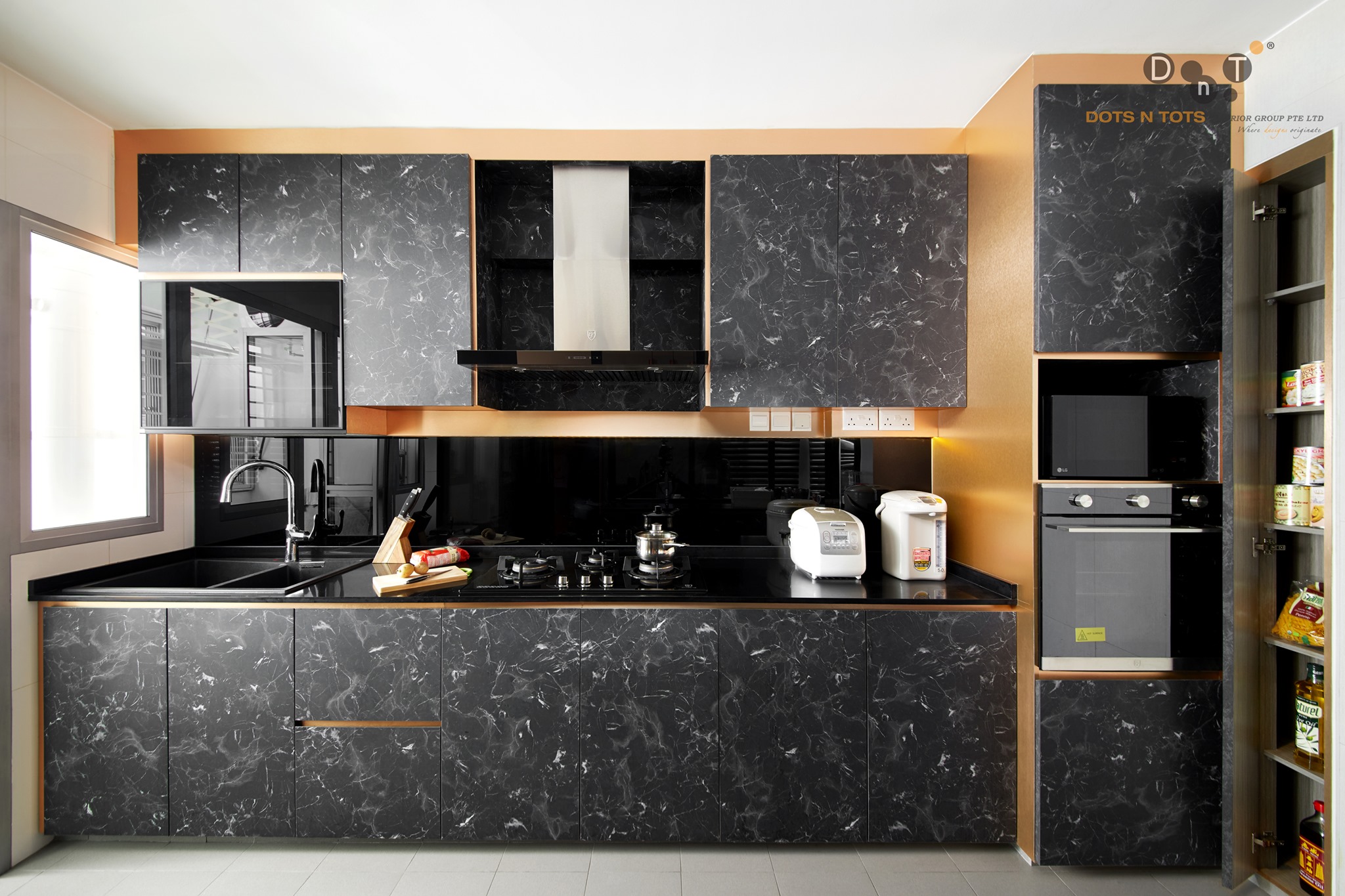 Contemporary, Modern Design - Kitchen - HDB 5 Room - Design by Dots n Tots Interior Pte Ltd