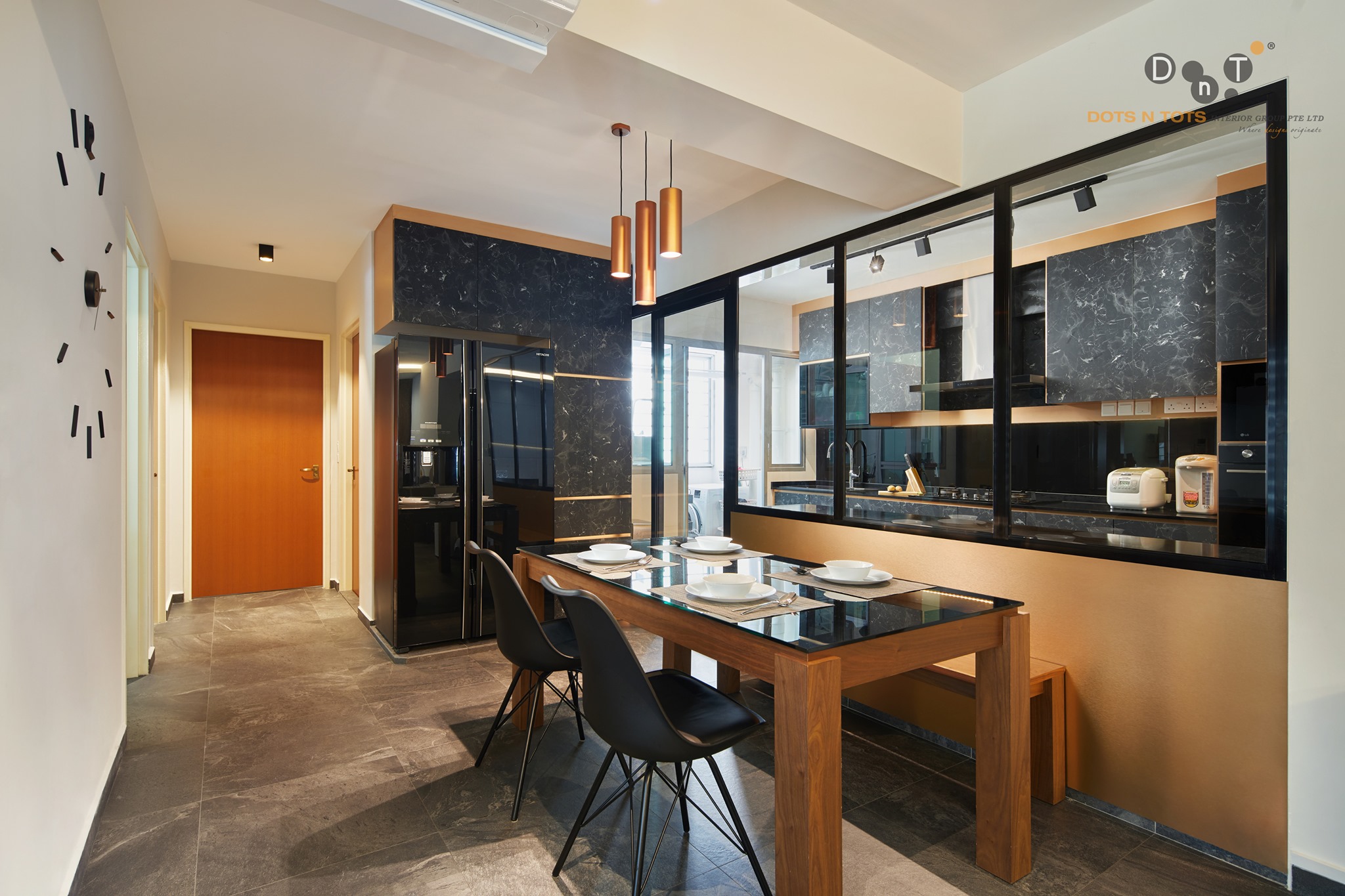 Contemporary, Modern Design - Dining Room - HDB 5 Room - Design by Dots n Tots Interior Pte Ltd