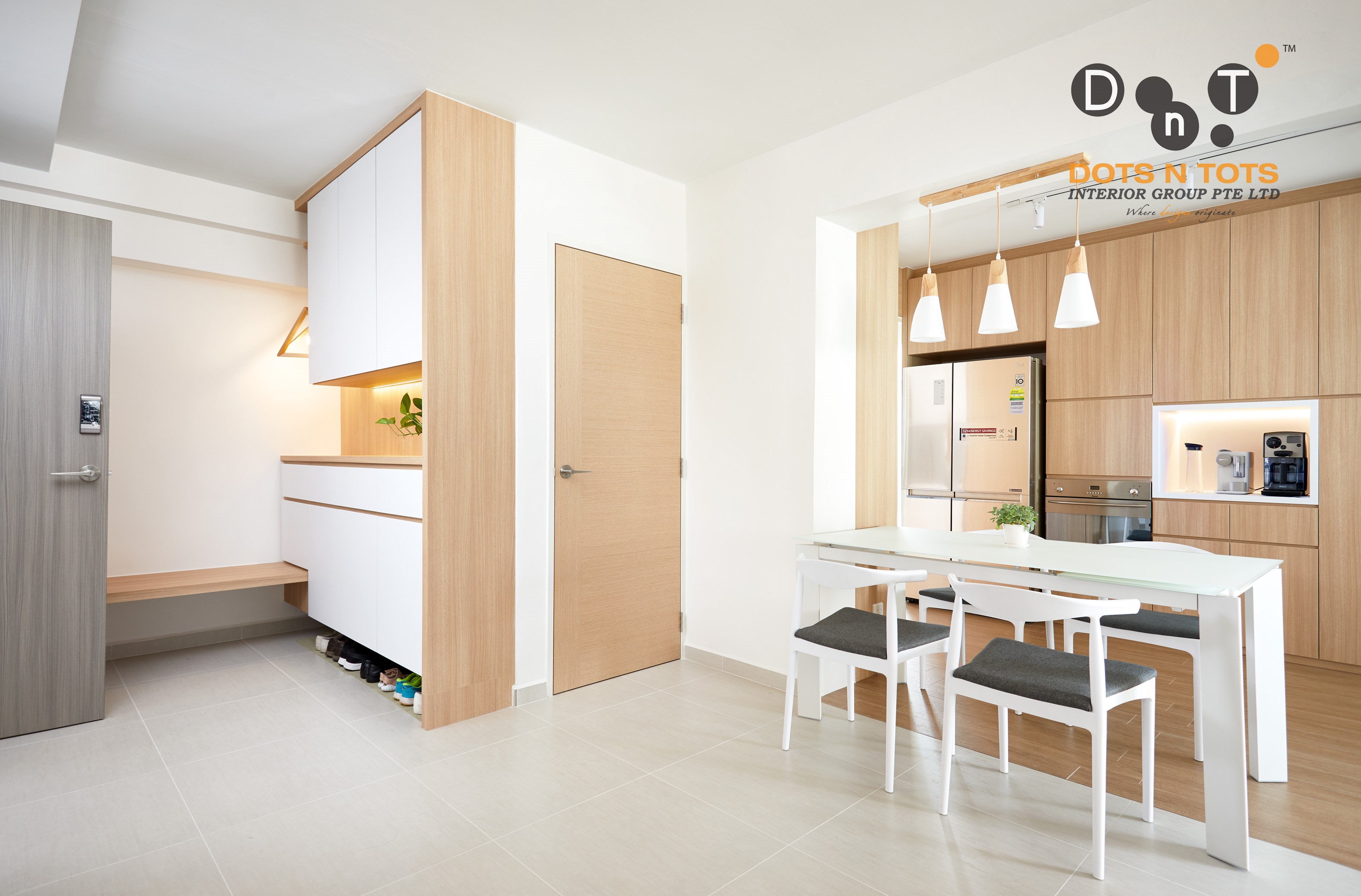 Minimalist Design - Dining Room - HDB 5 Room - Design by Dots n Tots Interior Pte Ltd