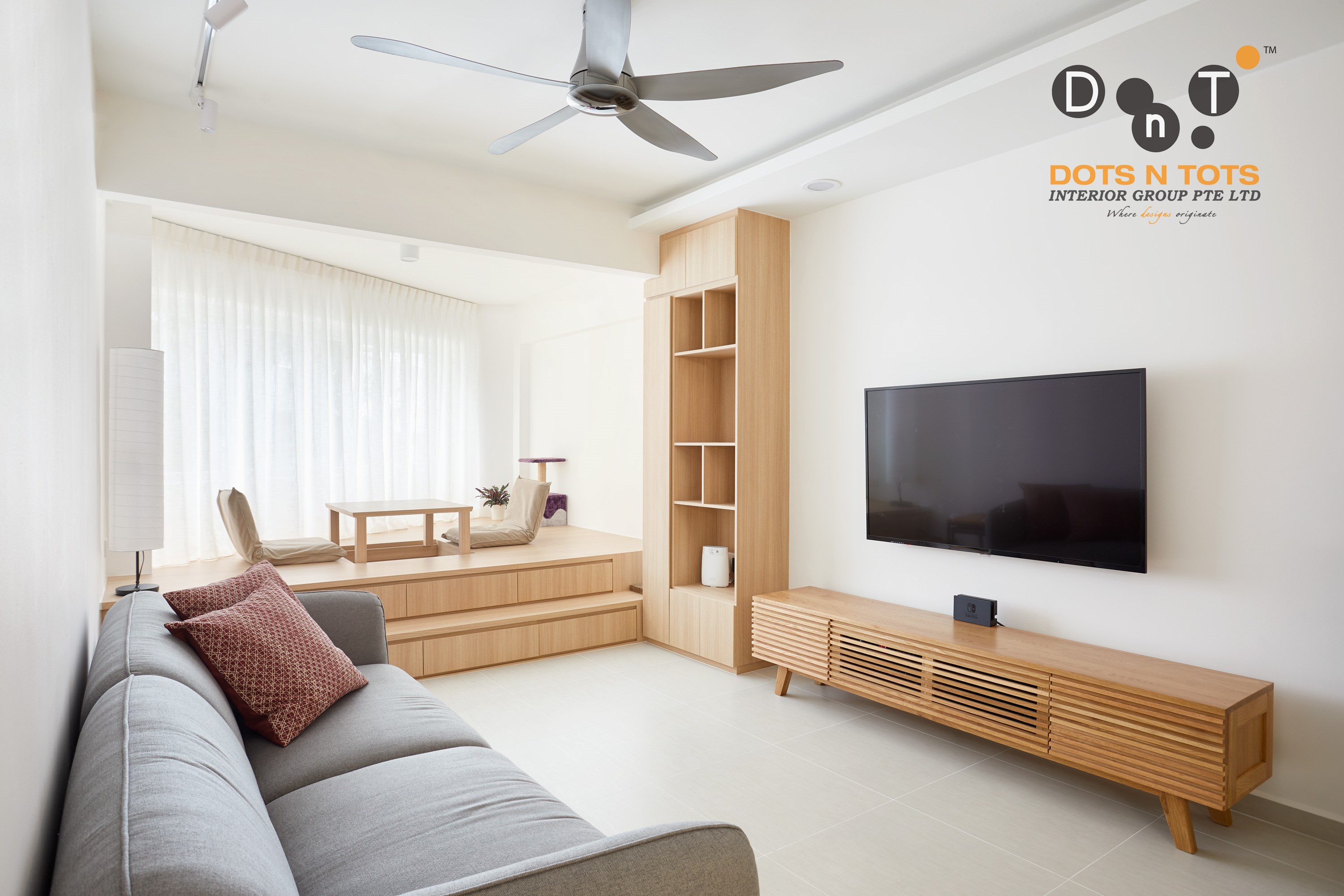 Minimalist Design - Living Room - HDB 5 Room - Design by Dots n Tots Interior Pte Ltd