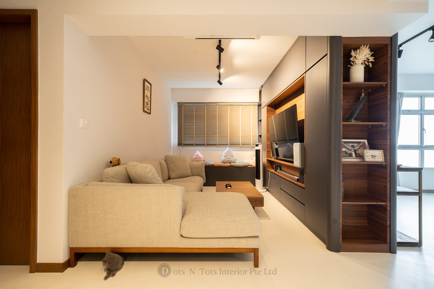 Contemporary, Modern Design - Living Room - HDB 5 Room - Design by Dots n Tots Interior Pte Ltd
