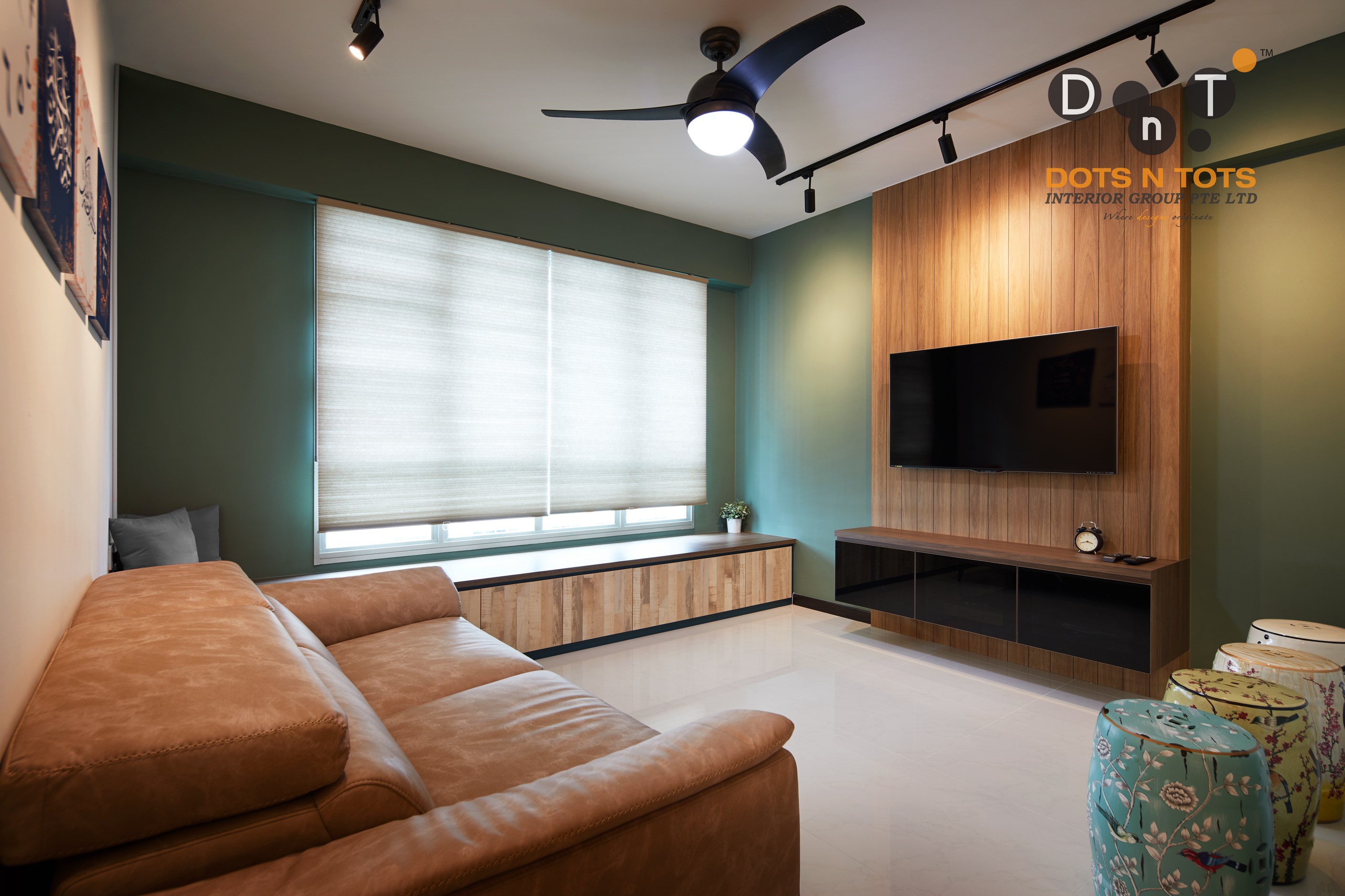 Contemporary Design - Living Room - HDB 5 Room - Design by Dots n Tots Interior Pte Ltd