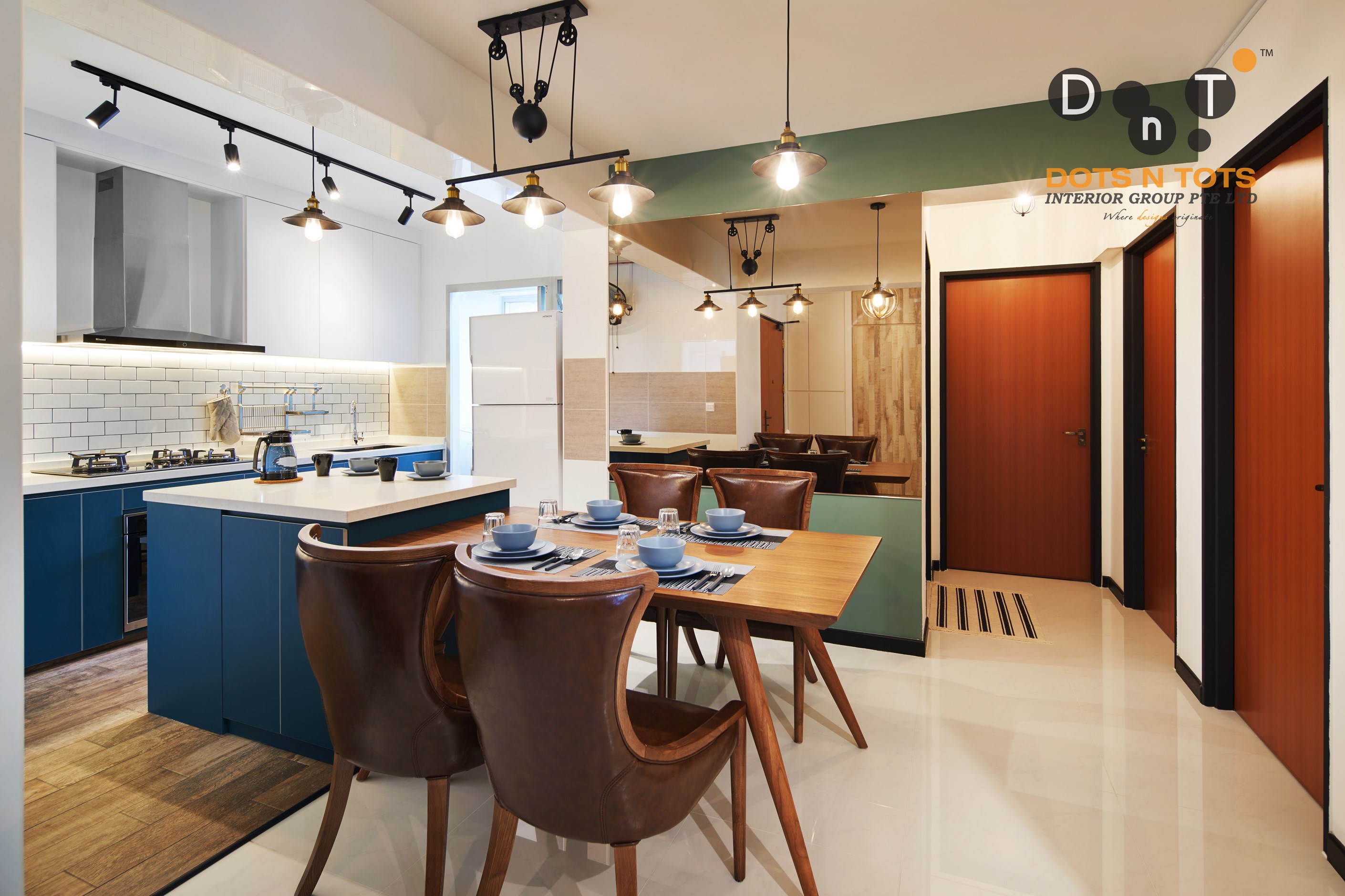 Contemporary Design - Dining Room - HDB 5 Room - Design by Dots n Tots Interior Pte Ltd