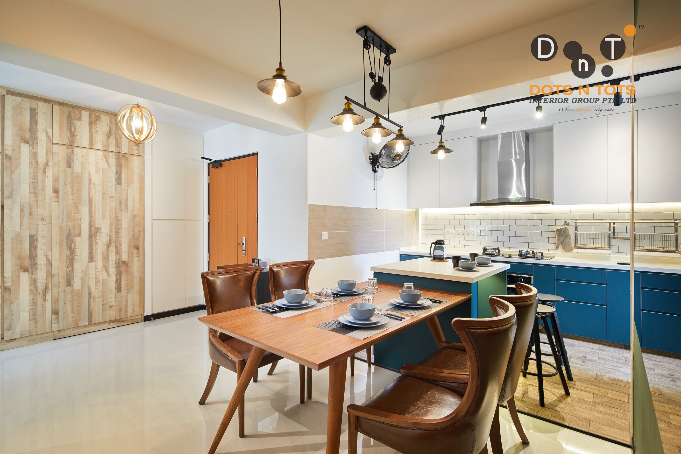 Contemporary Design - Dining Room - HDB 5 Room - Design by Dots n Tots Interior Pte Ltd