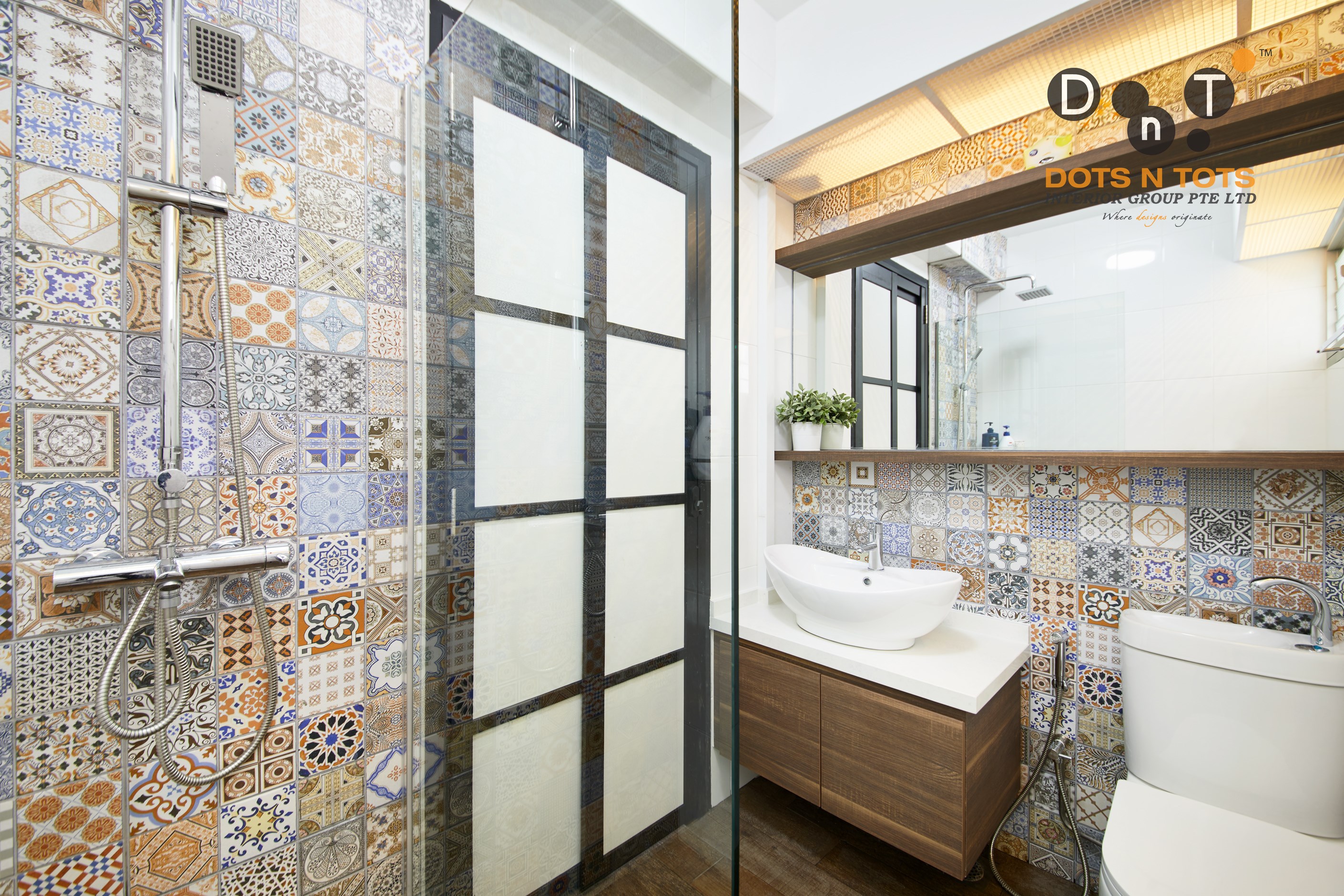 Contemporary Design - Bathroom - HDB 5 Room - Design by Dots n Tots Interior Pte Ltd