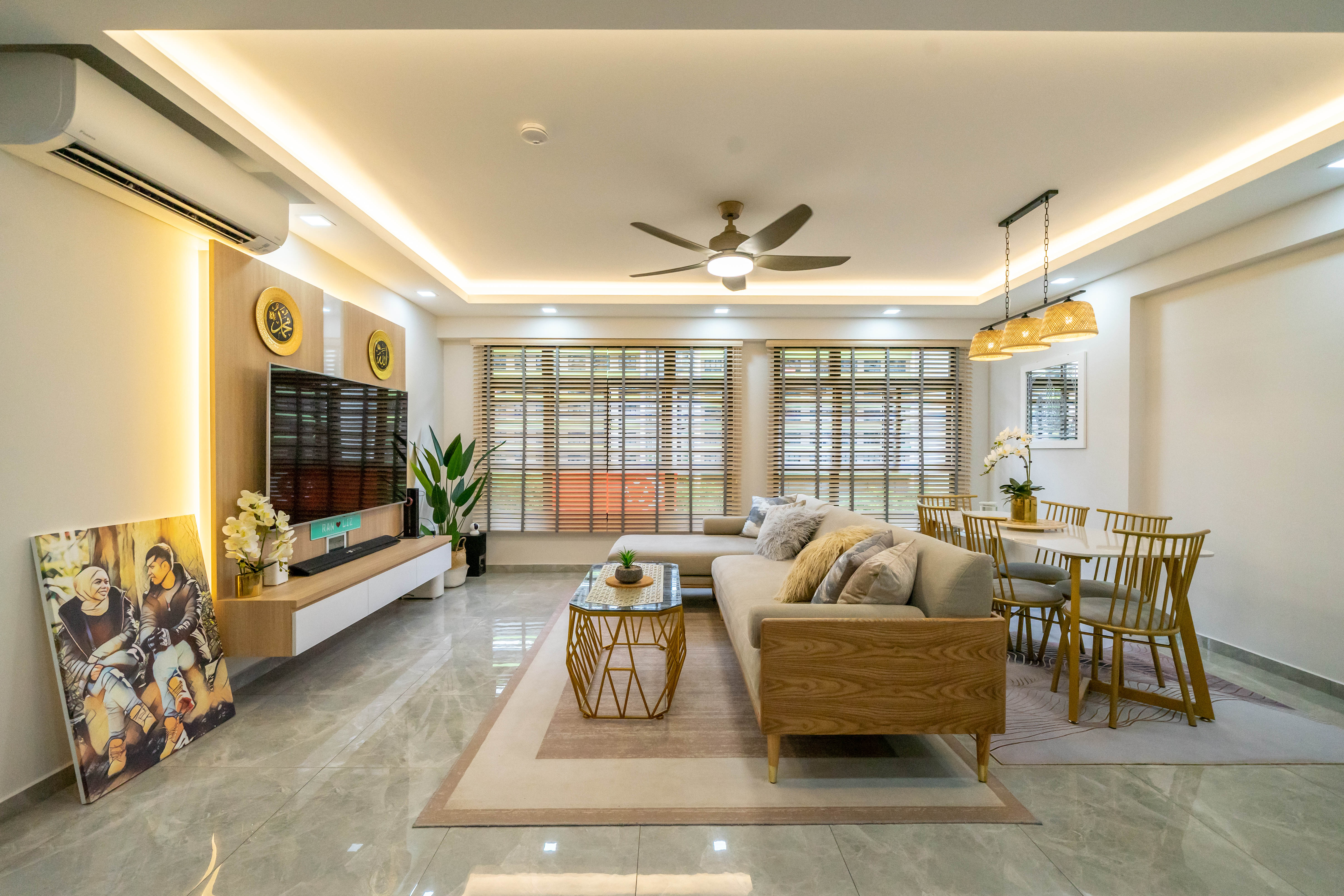 Modern Design - Living Room - HDB 5 Room - Design by Dots n Tots Interior Pte Ltd