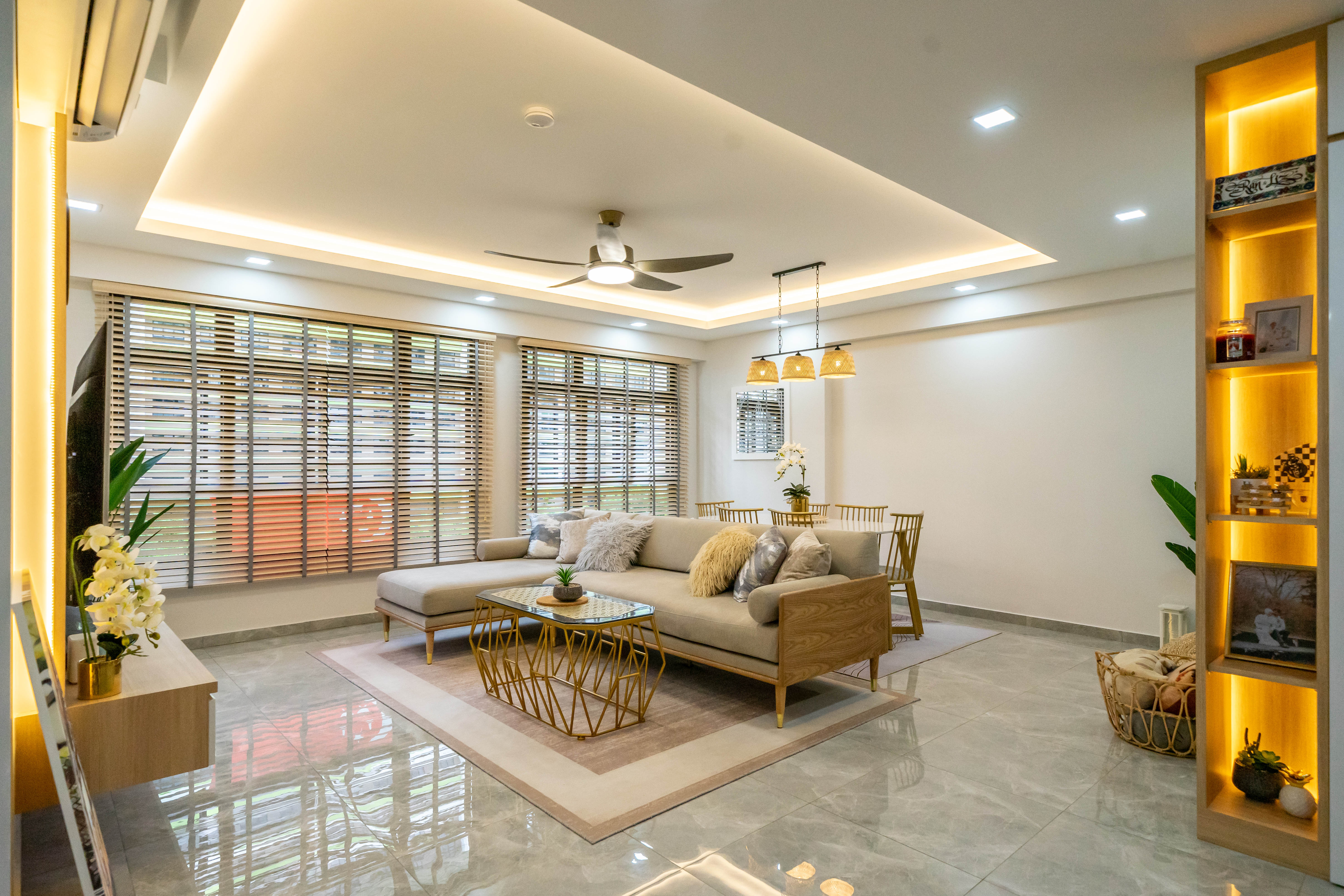 Modern Design - Living Room - HDB 5 Room - Design by Dots n Tots Interior Pte Ltd