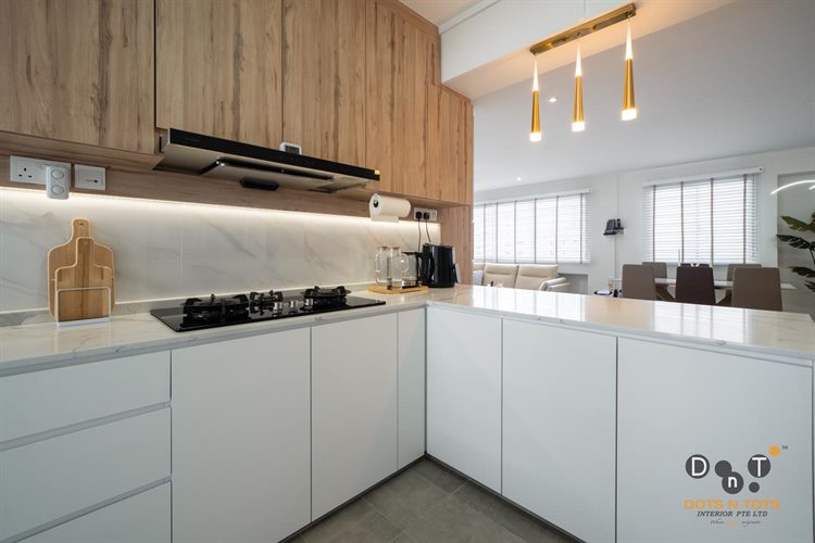 Minimalist, Modern Design - Kitchen - HDB 5 Room - Design by Dots n Tots Interior Pte Ltd