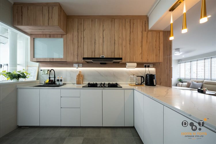 Minimalist, Modern Design - Kitchen - HDB 5 Room - Design by Dots n Tots Interior Pte Ltd