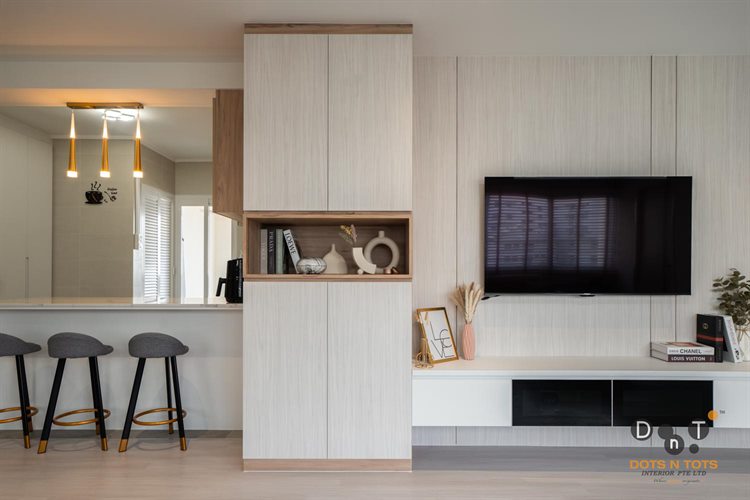 Minimalist, Modern Design - Living Room - HDB 5 Room - Design by Dots n Tots Interior Pte Ltd