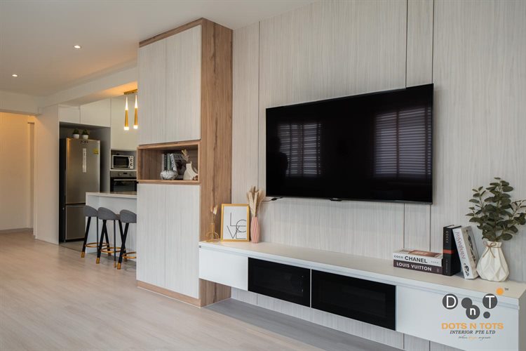 Minimalist, Modern Design - Living Room - HDB 5 Room - Design by Dots n Tots Interior Pte Ltd