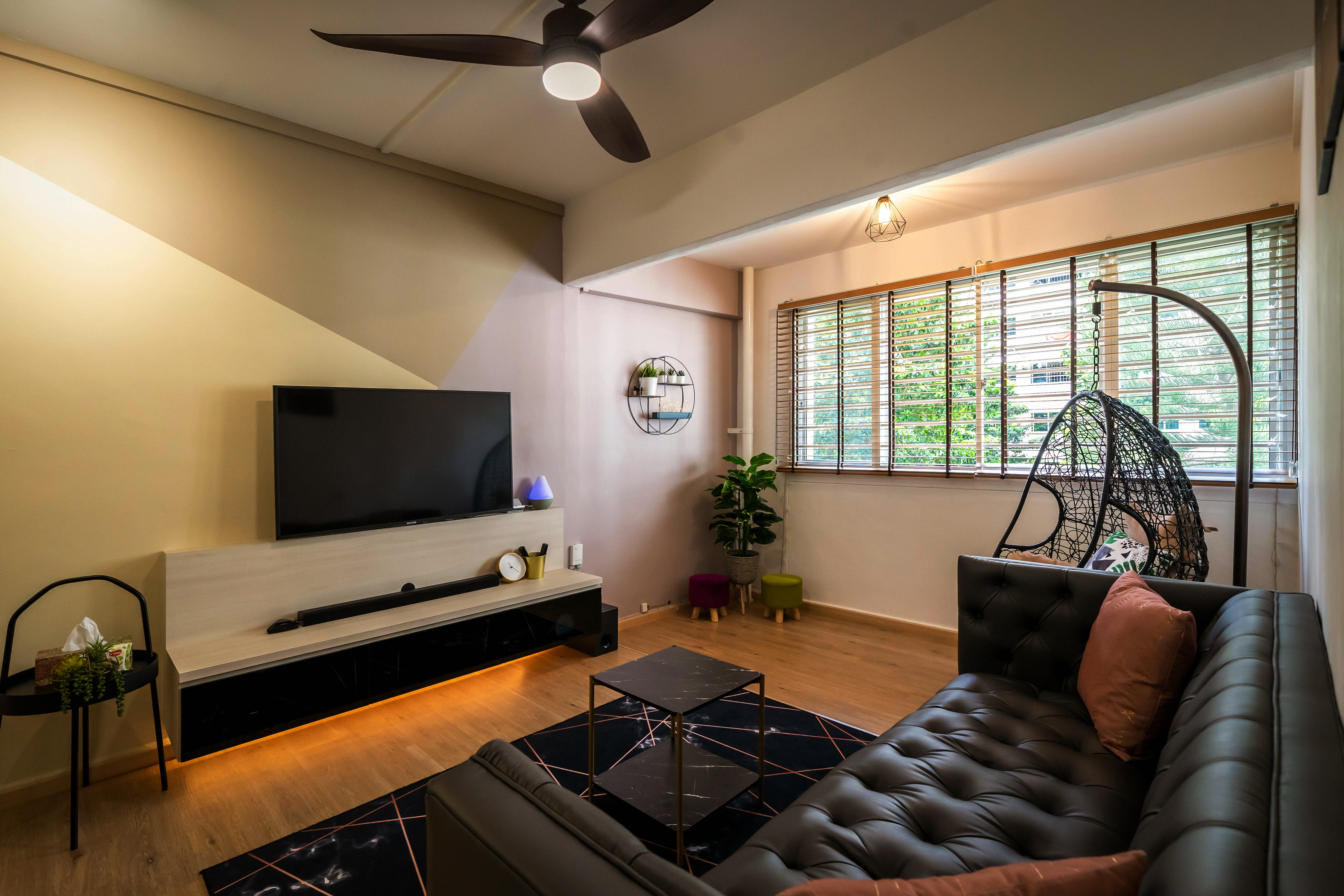 Contemporary, Modern Design - Living Room - HDB 5 Room - Design by Dots n Tots Interior Pte Ltd