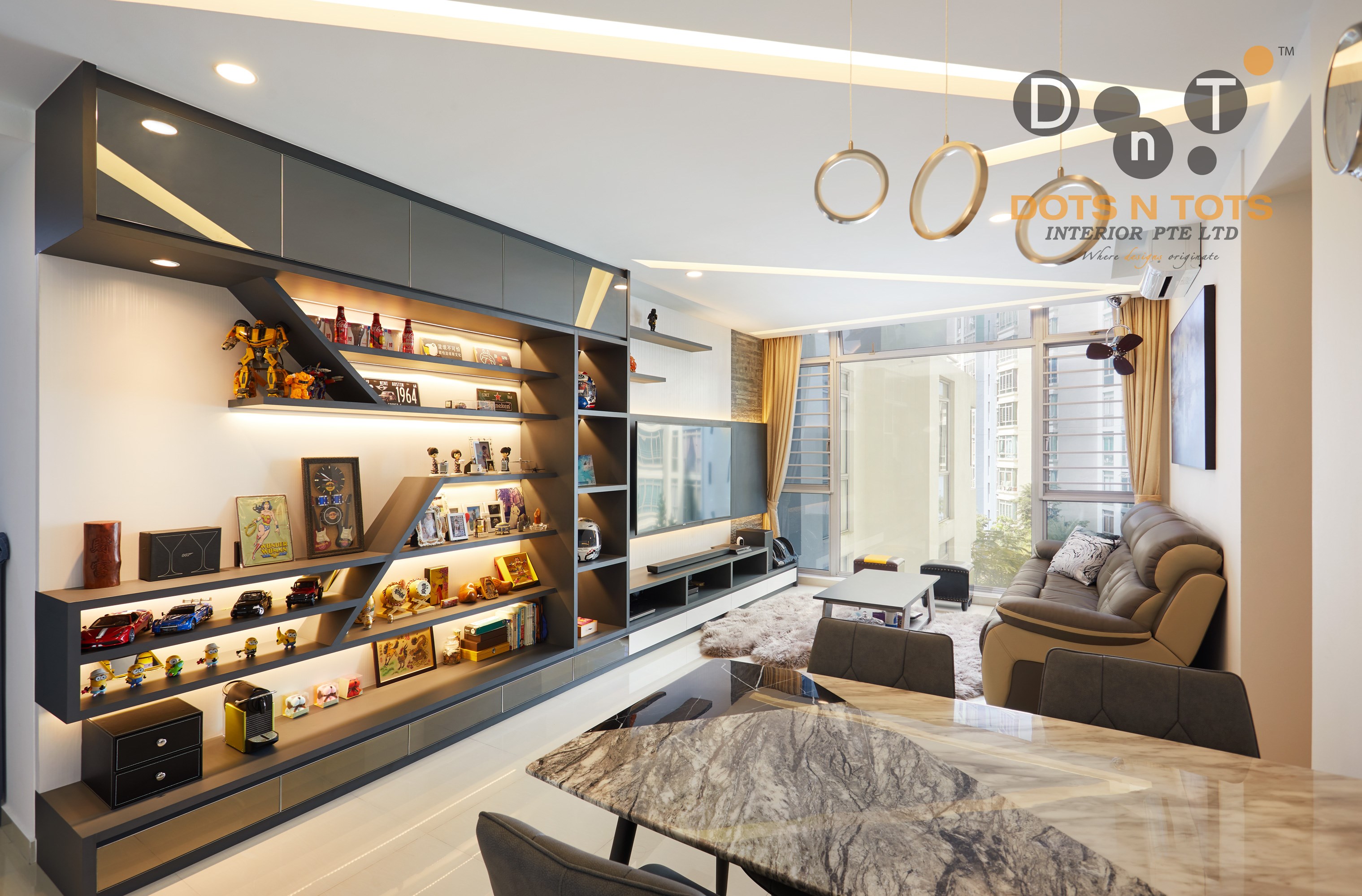 Modern, Scandinavian Design - Living Room - HDB 5 Room - Design by Dots n Tots Interior Pte Ltd