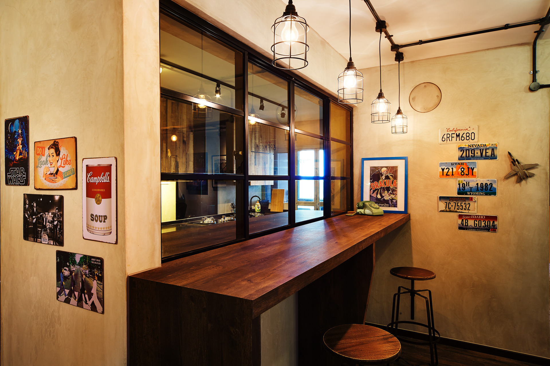 Industrial, Retro Design - Dining Room - HDB 5 Room - Design by Dots n Tots Interior Pte Ltd