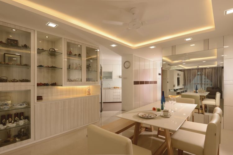 Minimalist, Scandinavian Design - Dining Room - Condominium - Design by D'Planner Pte Ltd