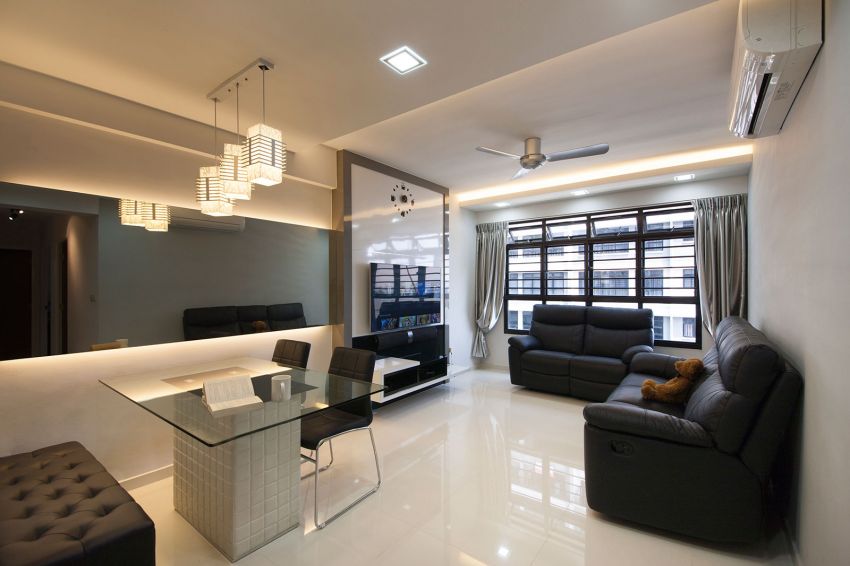 Minimalist, Modern, Tropical Design - Living Room - HDB 4 Room - Design by DreamCreations Interior Pte Ltd